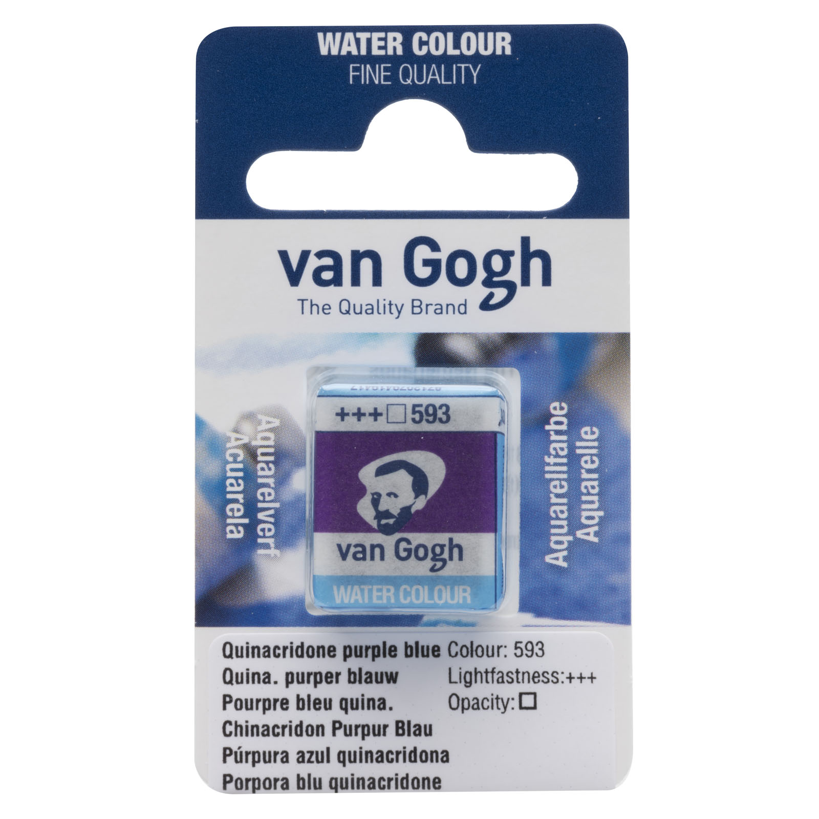 Van Gogh • Watercolour pan Quin Acridone Purple Blue 593