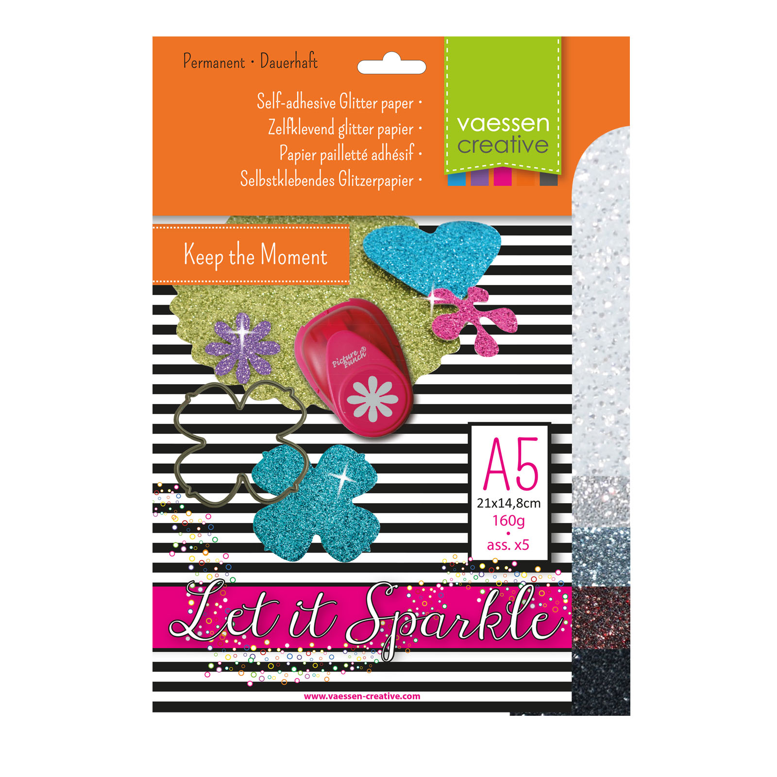 Florence • Papel con Purpurina Autoadhesivo 160g A5 5x