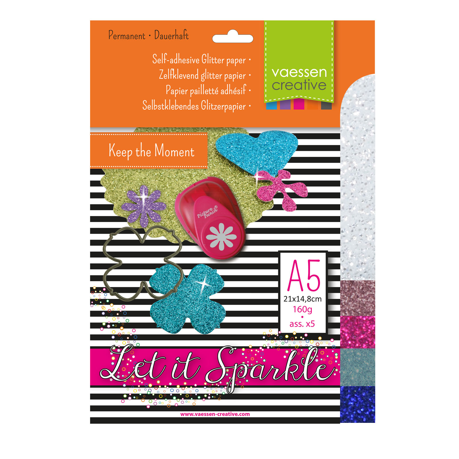 Florence • Zelfklevend Glitter Papier 270g A5 5x Nr.3
