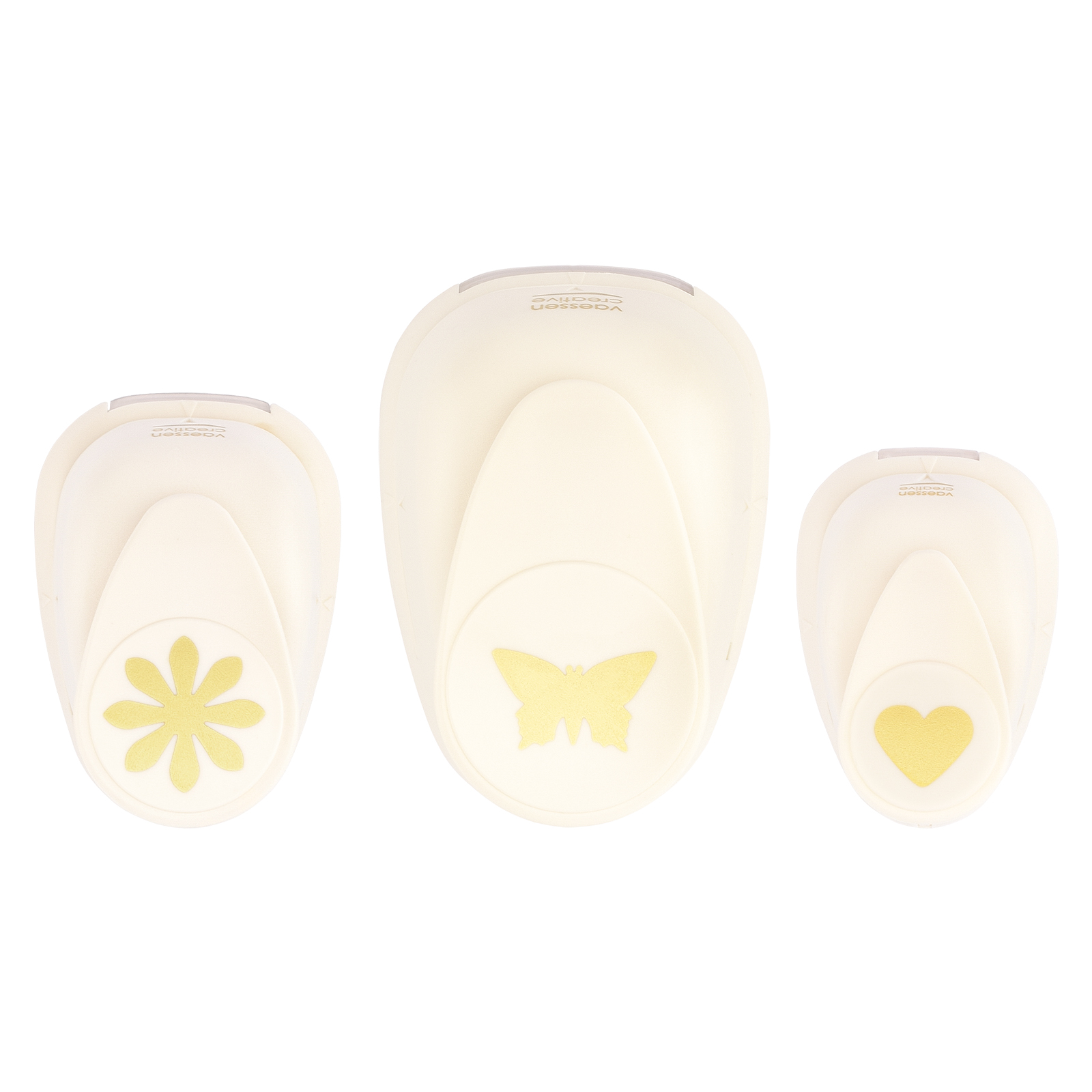 Vaessen Creative • Set de perforatrices Cœur Fleur Papillon 3pcs