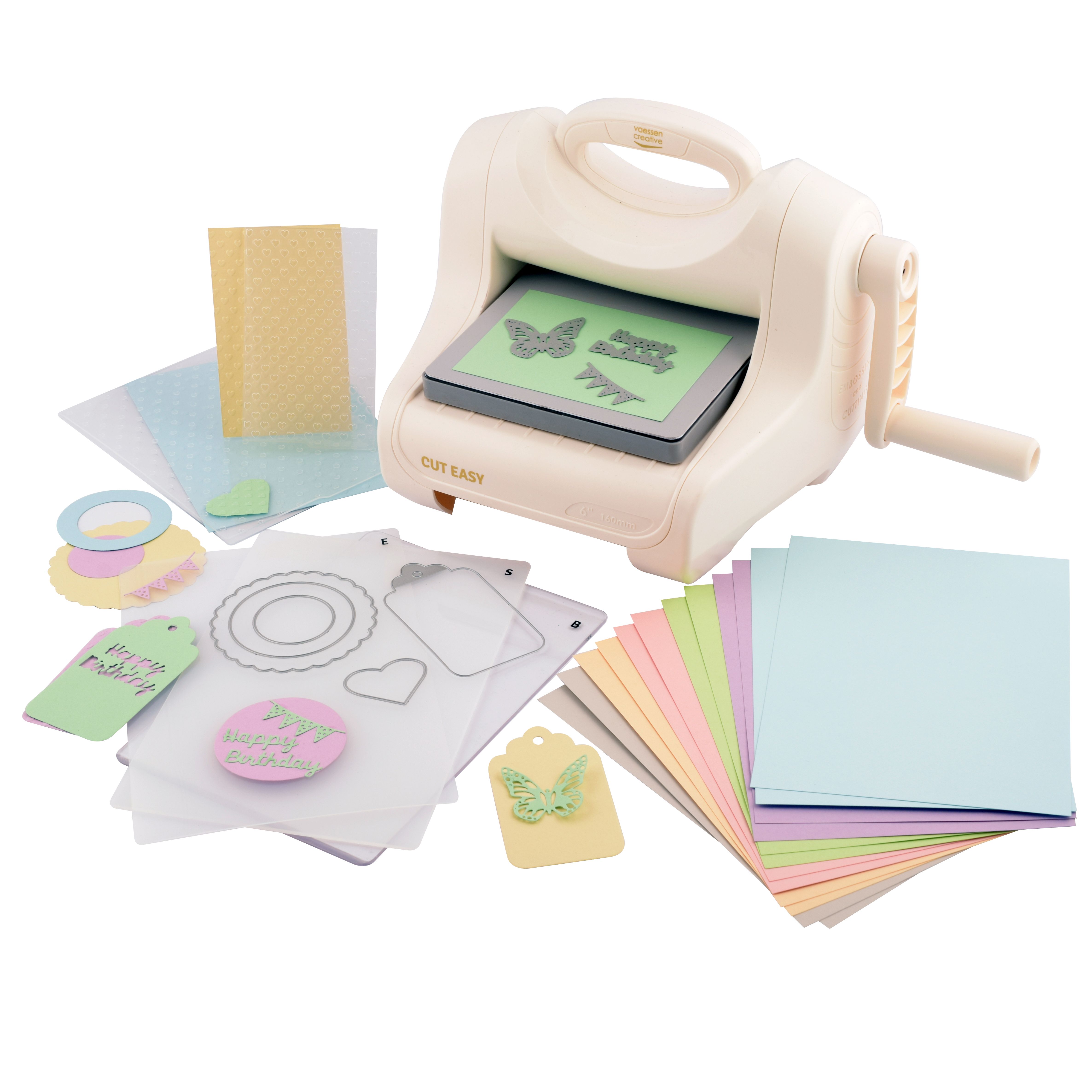 Vaessen Creative • Cut Easy Machine de Découpe et de Gaufrage A5 Starter Kit
