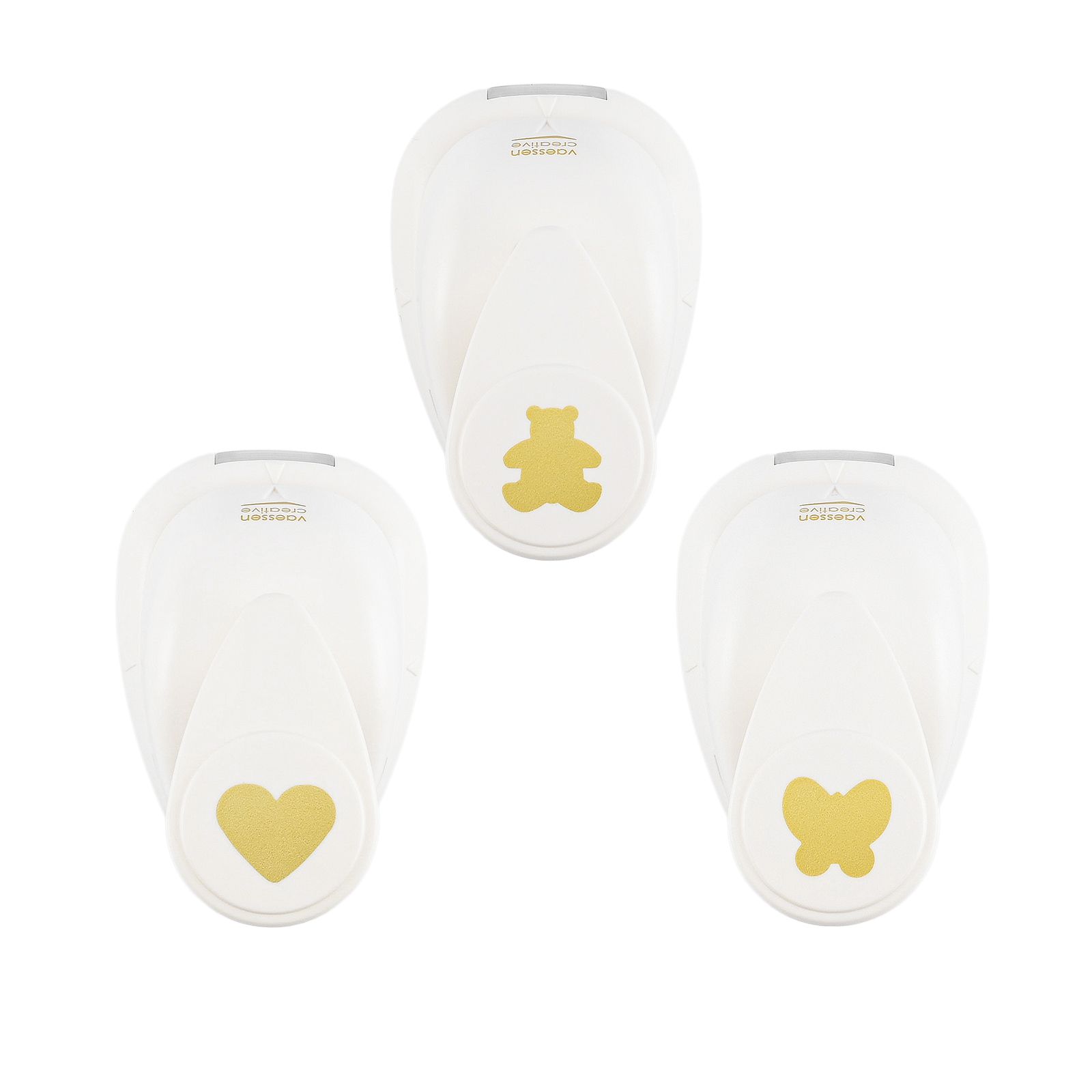 Vaessen Creative • Motivstanzer Set Bär Herz Schmetterling Small 3St.