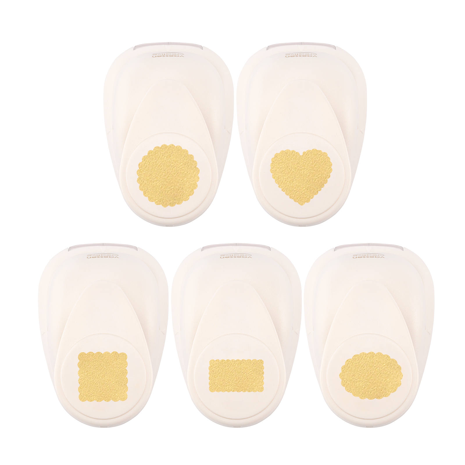 Vaessen Creative • Figuurpons Set Basisvormen Geschulpt 5st.