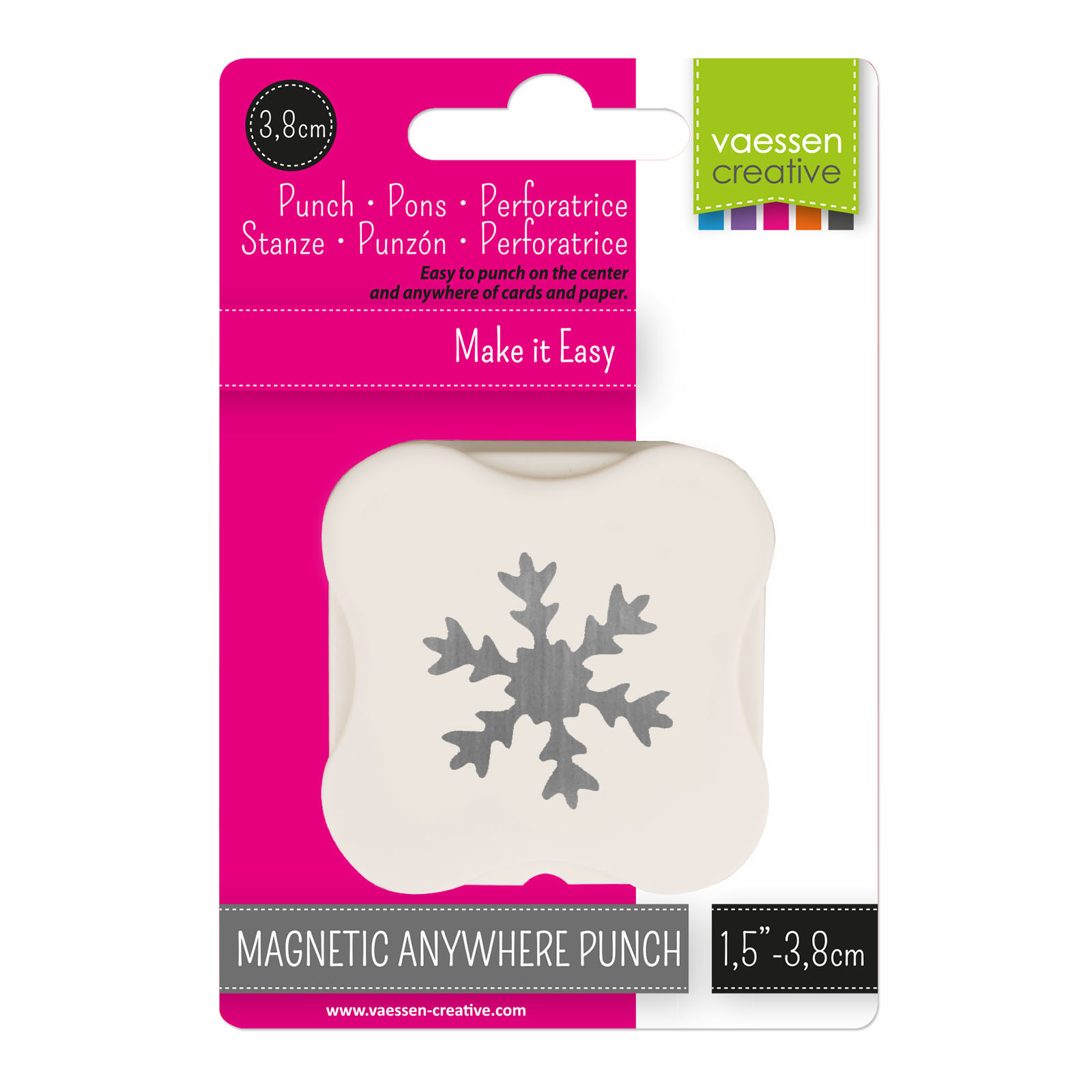 Vaessen Creative • Magnetic Punch Snowflake 3.8x3.8cm