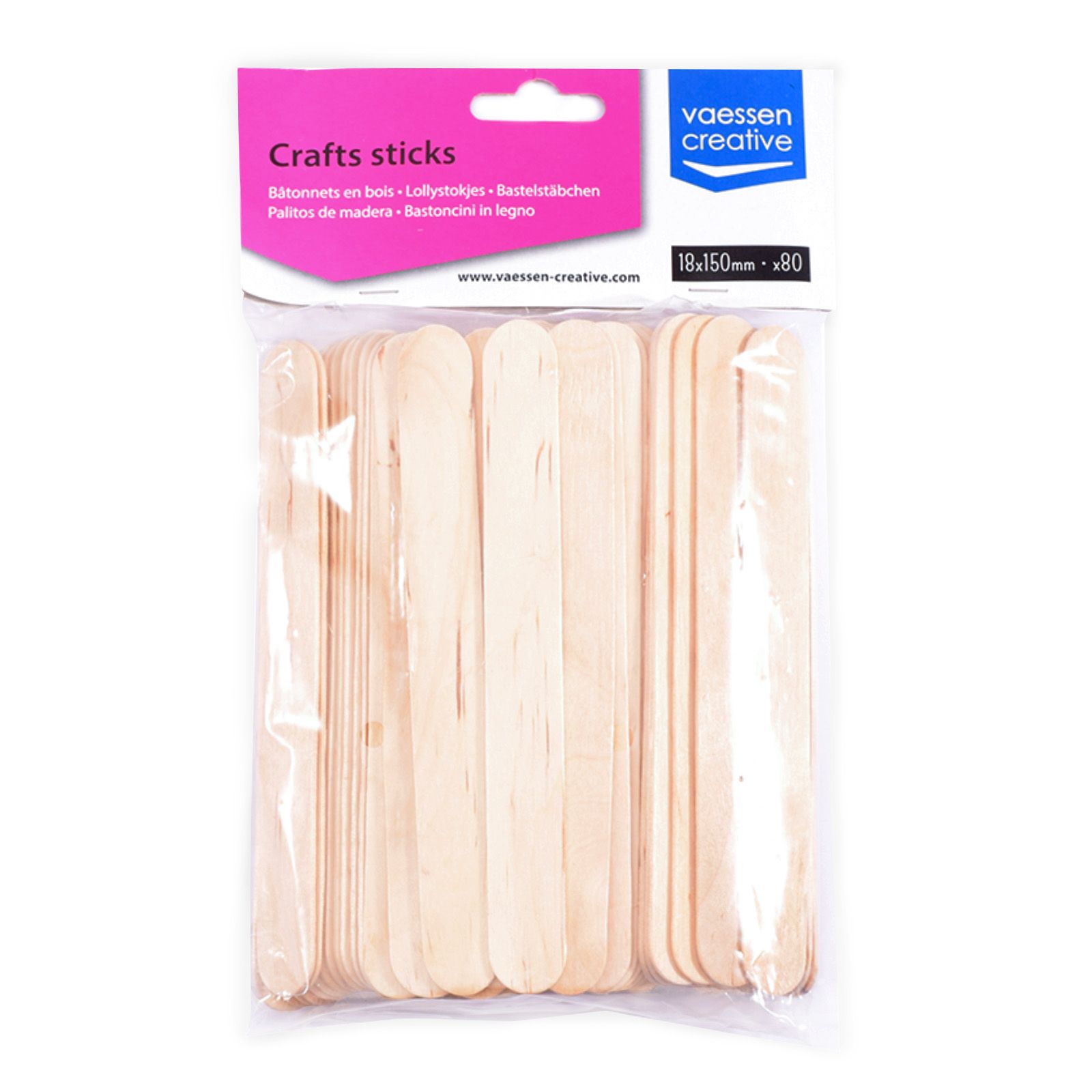 Vaessen Creative • Craft sticks 18mmx150mm 80pcs