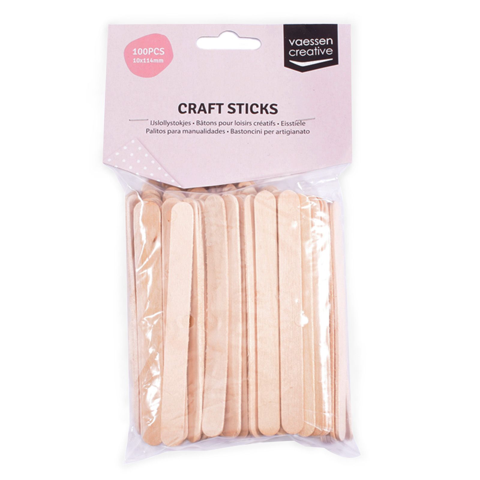 Vaessen Creative • Bâtonnets en Bois 1x11,4cm 100pcs