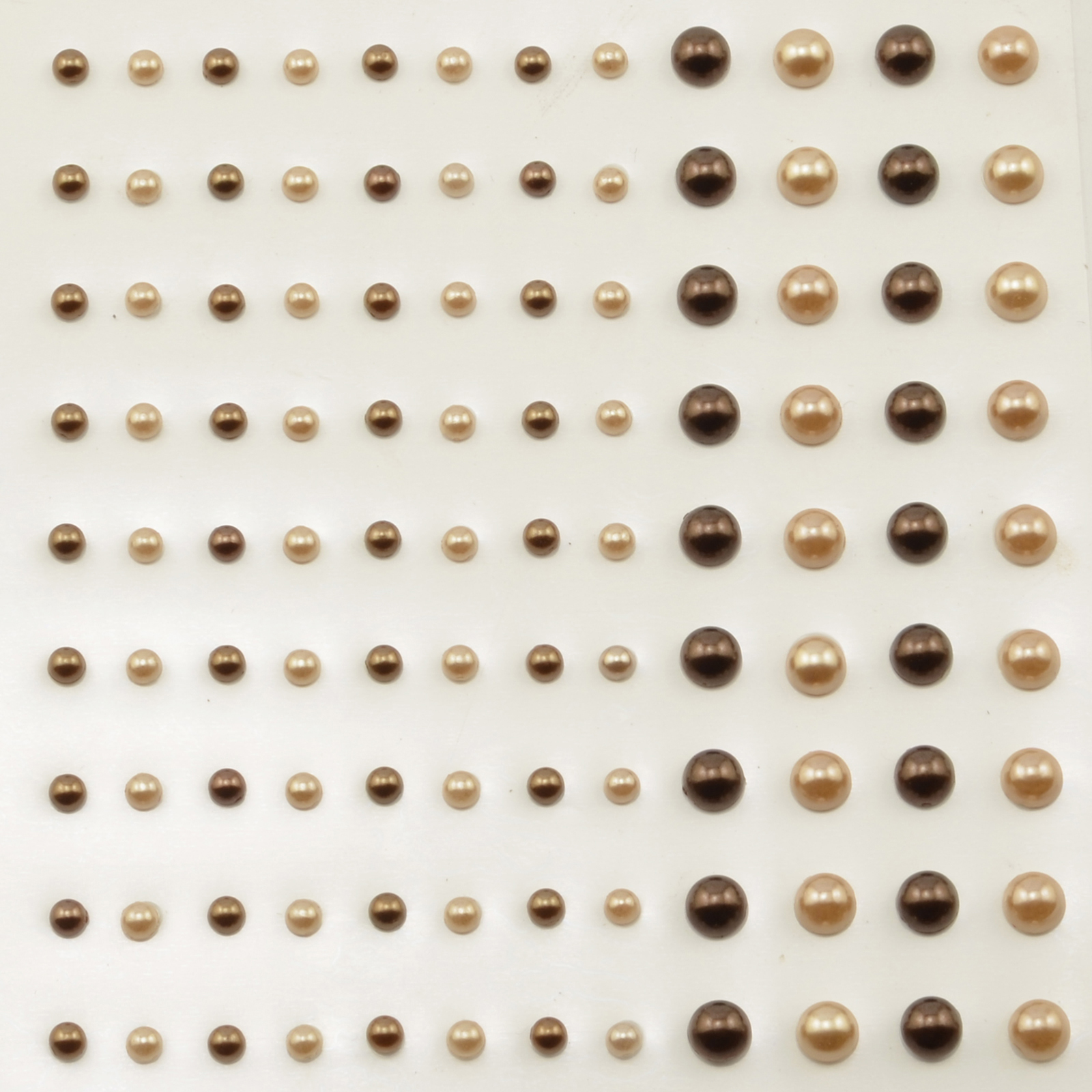 Vaessen Creative • Adhesive half pearls 3+5mm 108pcs Copper and Apricot
