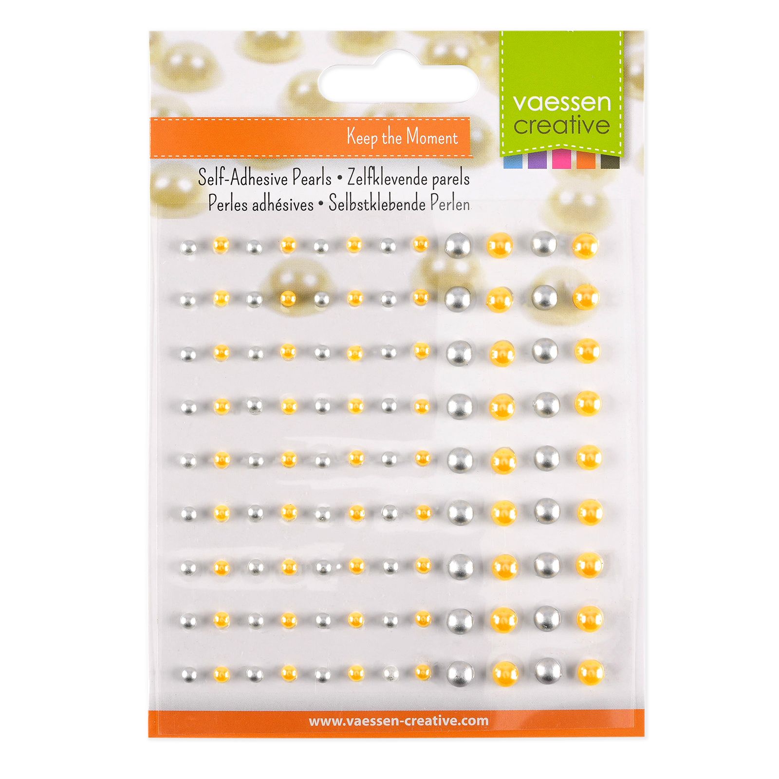 Vaessen Creative • Self-Adhesive Half Pearls 3mm&5mm Gold&Silver Metallic 108pcs