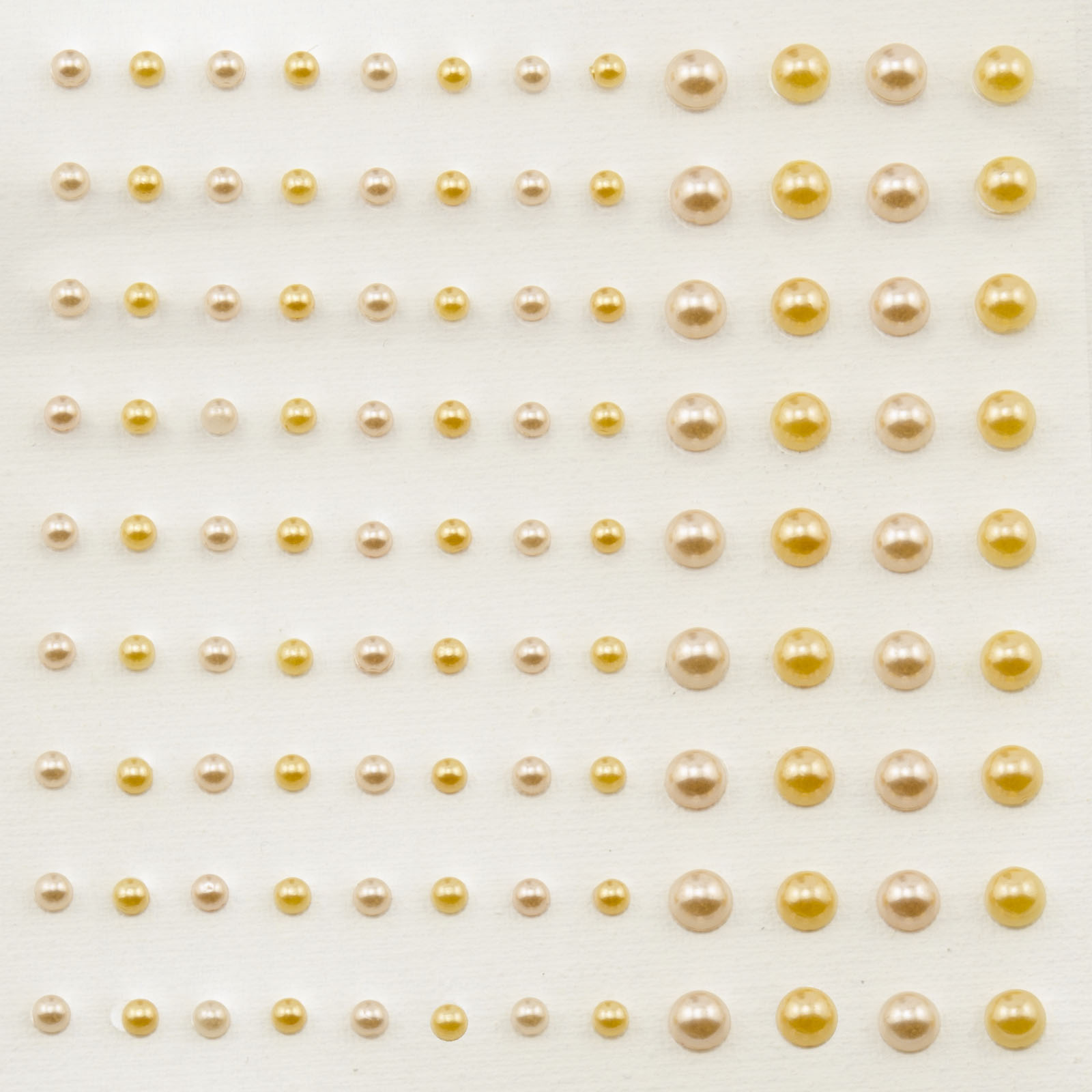 Vaessen Creative • Adhesive half pearls 3+5mm 108pcs Agrumes