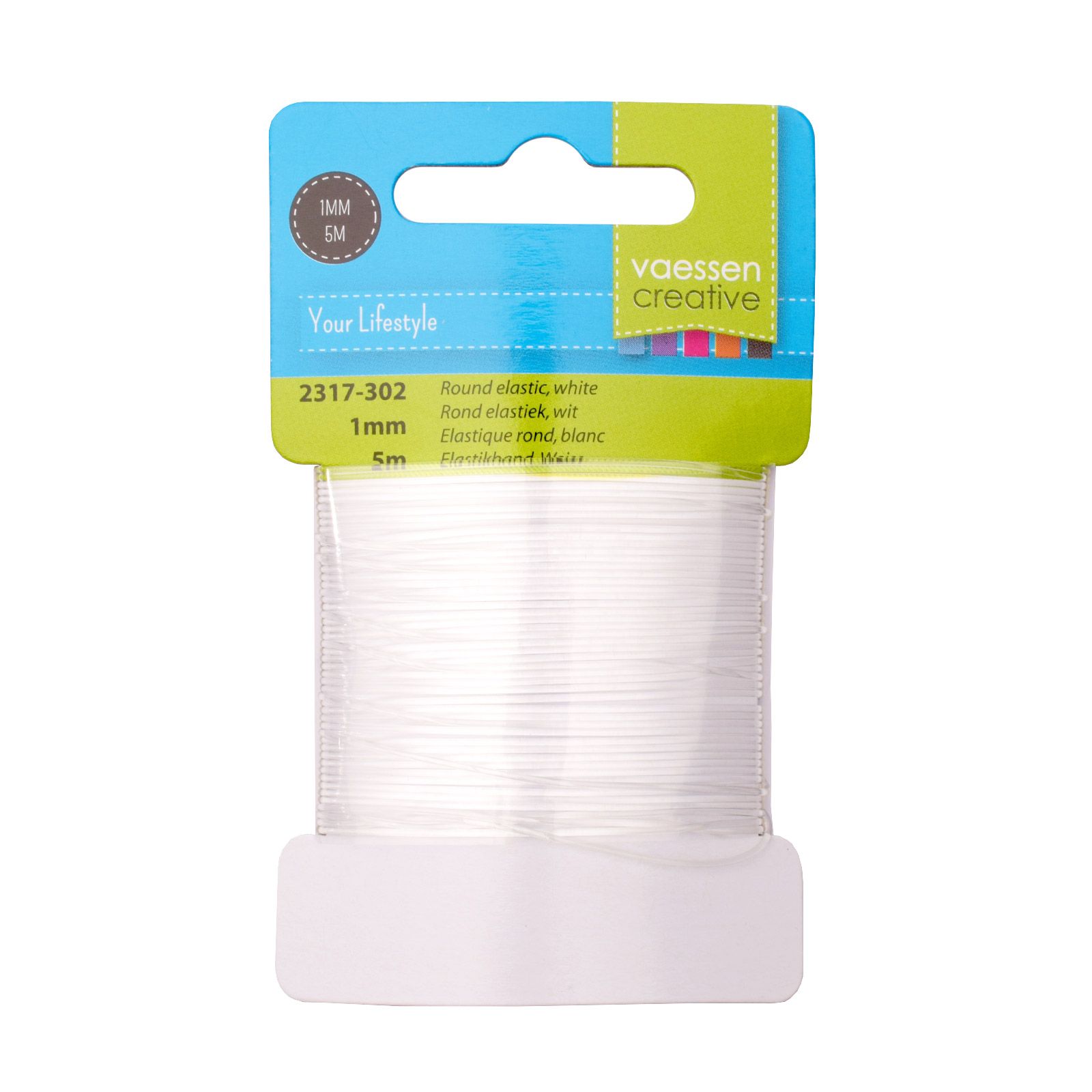 Vaessen Creative • Elastic Cord Transparent 1mmx5m White