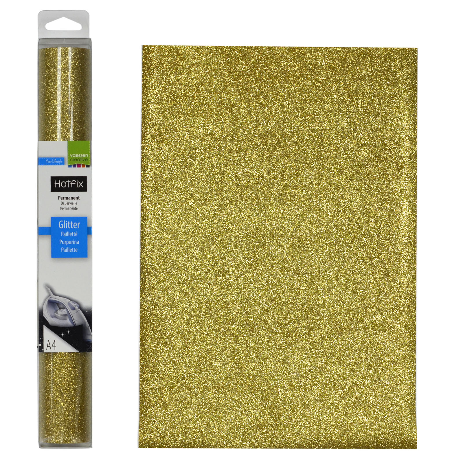 Vaessen Creative • Glitter Flex A4 Light Gold