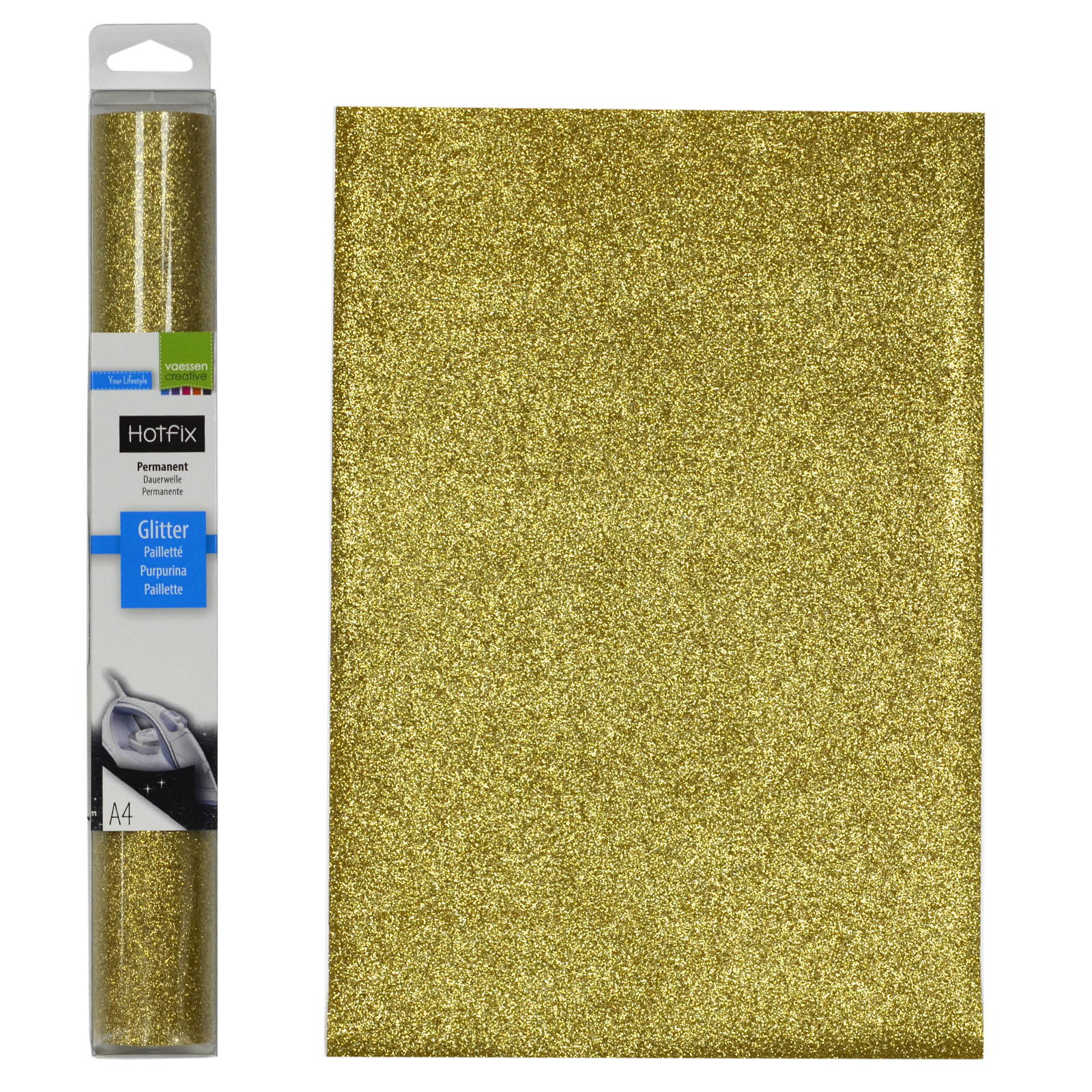 Vaessen Creative • Glitter Flex A4 light Gold