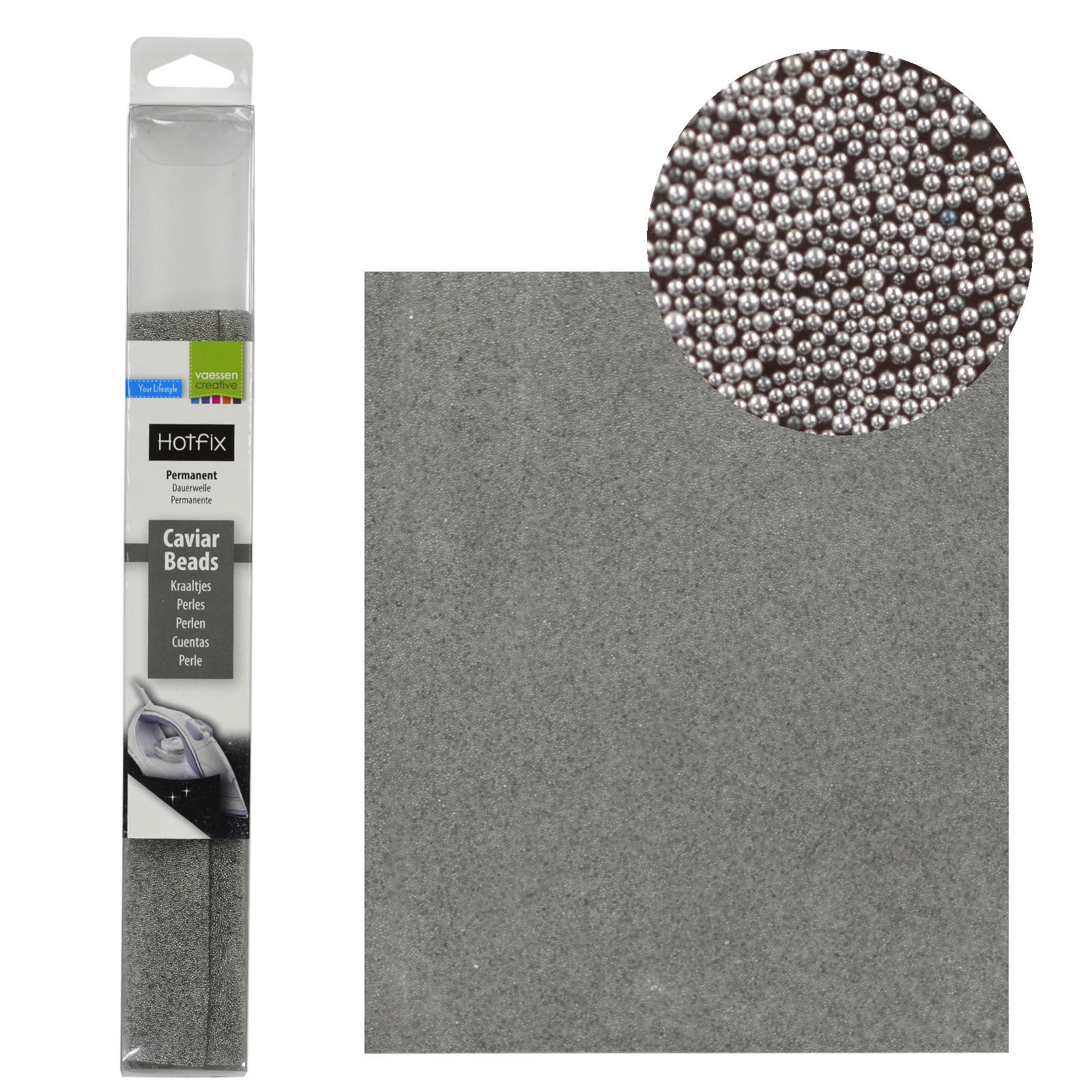 Vaessen Creative • Hotfix caviar beads Silver 24x20cm