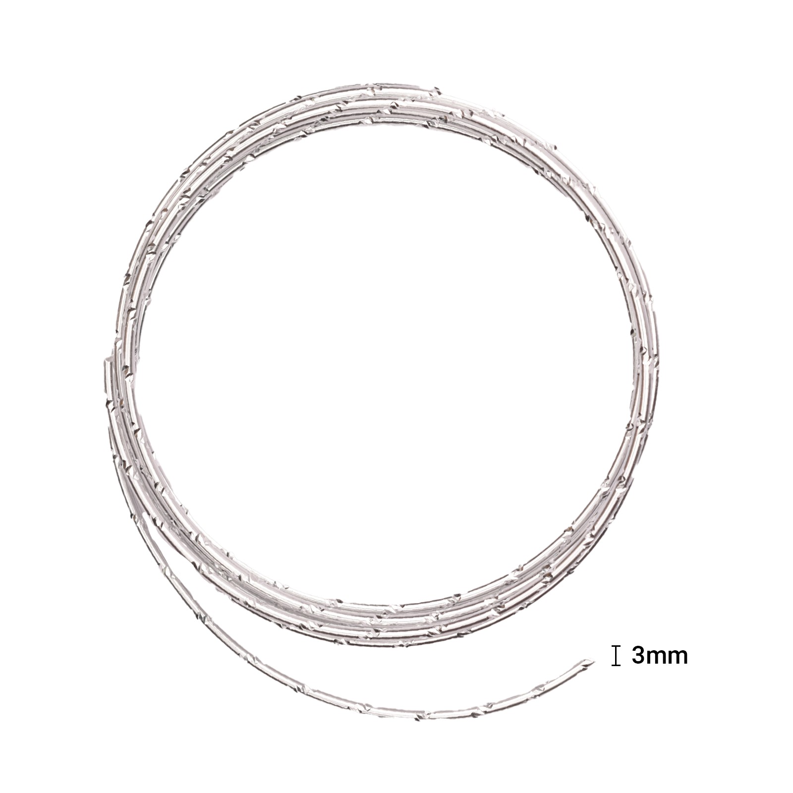 Vaessen Creative • Aluminium wire diamond cut 3mm Silver