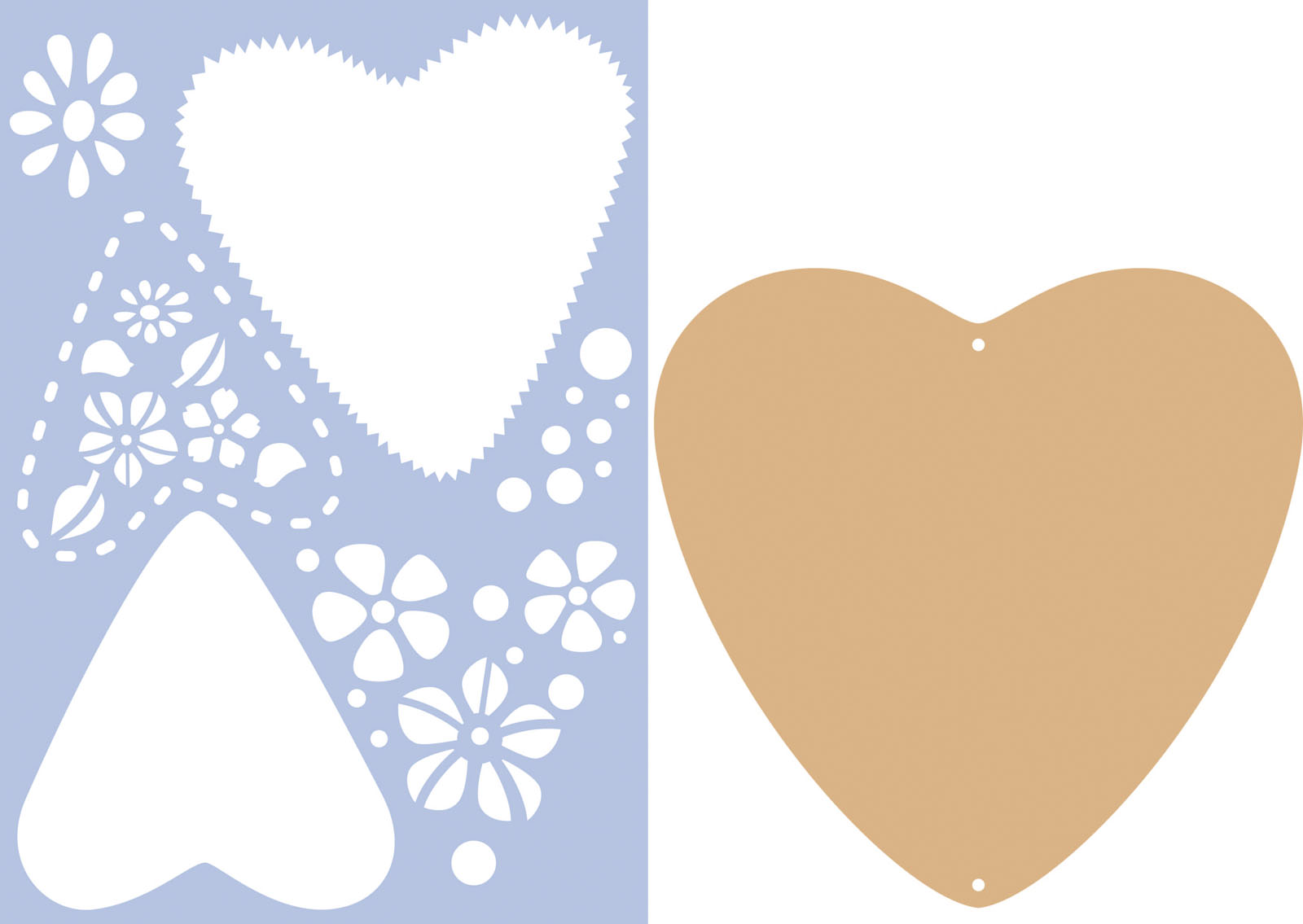 Vaessen Creative • MDF Heart + A3 stencil