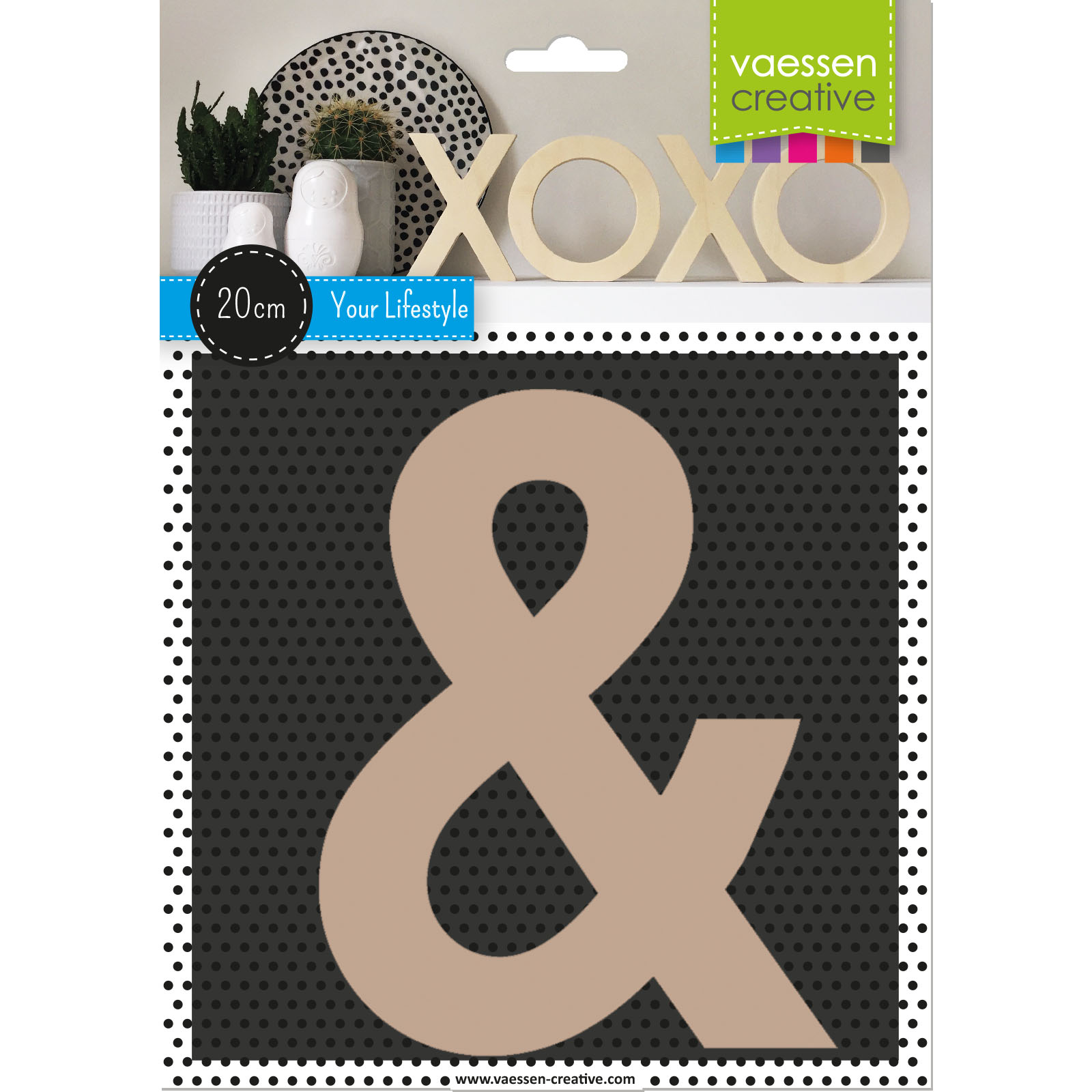 Vaessen Creative • Wooden punctuation mark 20cmx2cm "&"