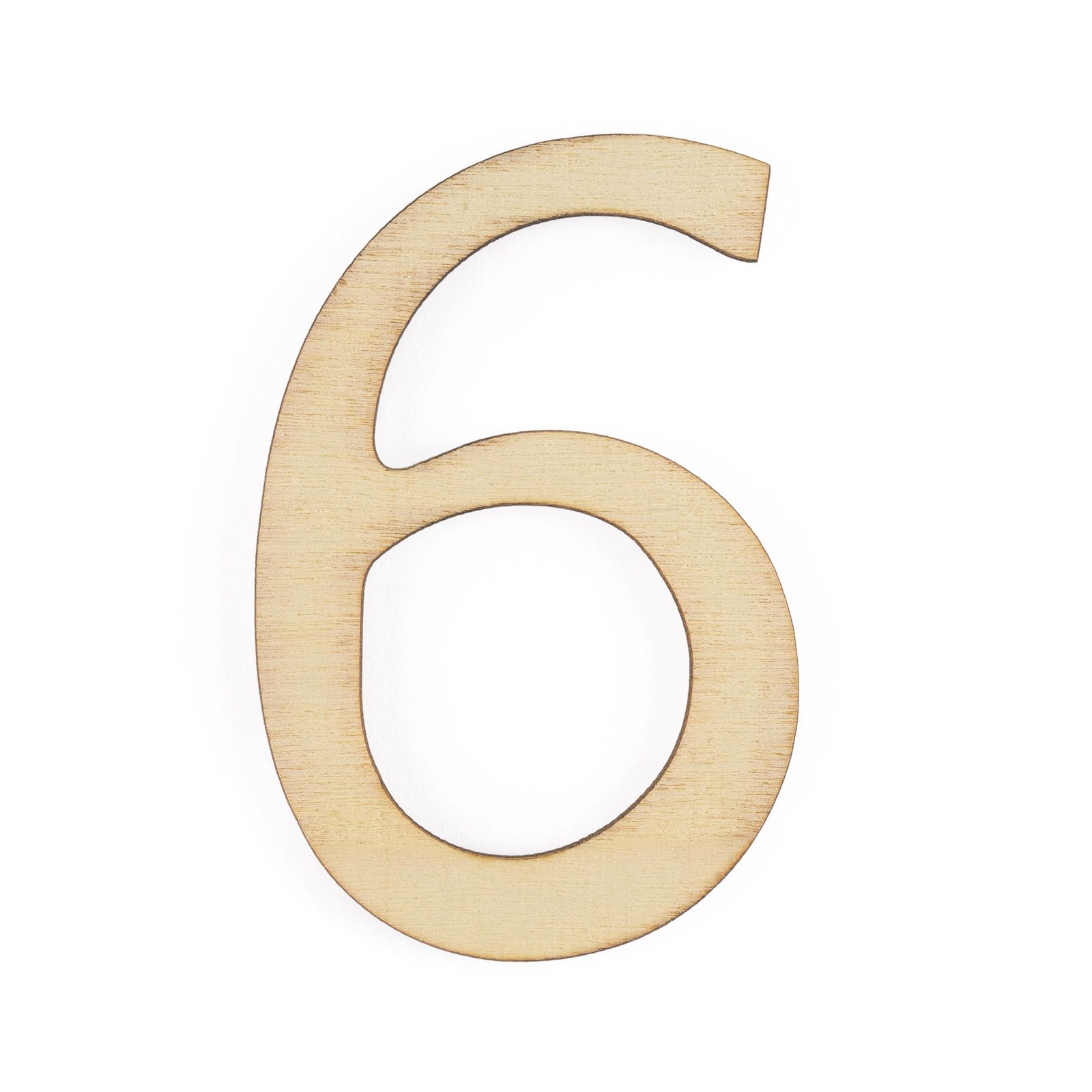 Vaessen Creative • Wooden number "6" 9cmx3mm