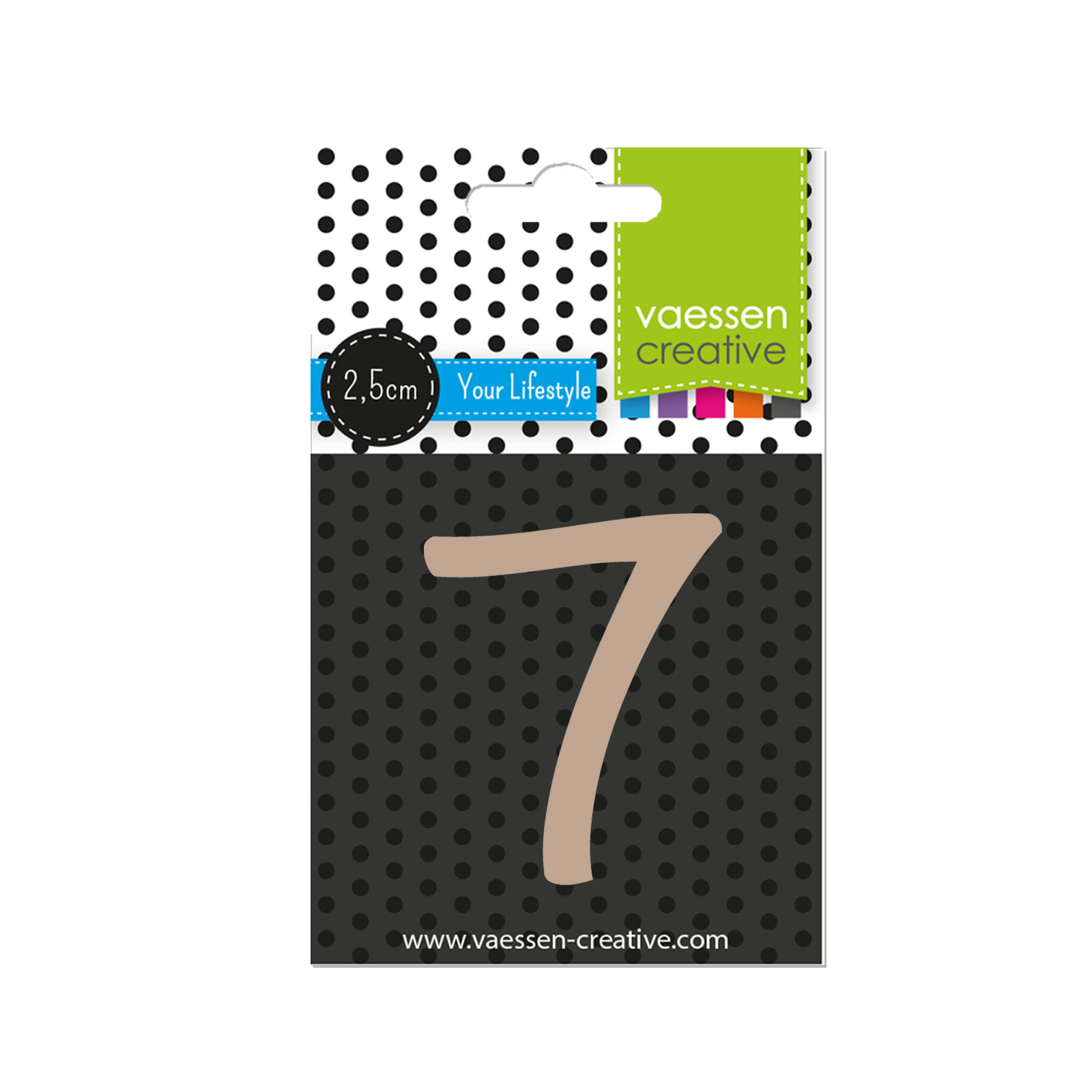 Vaessen Creative • Wooden number "7" 2,5cmx3mm 