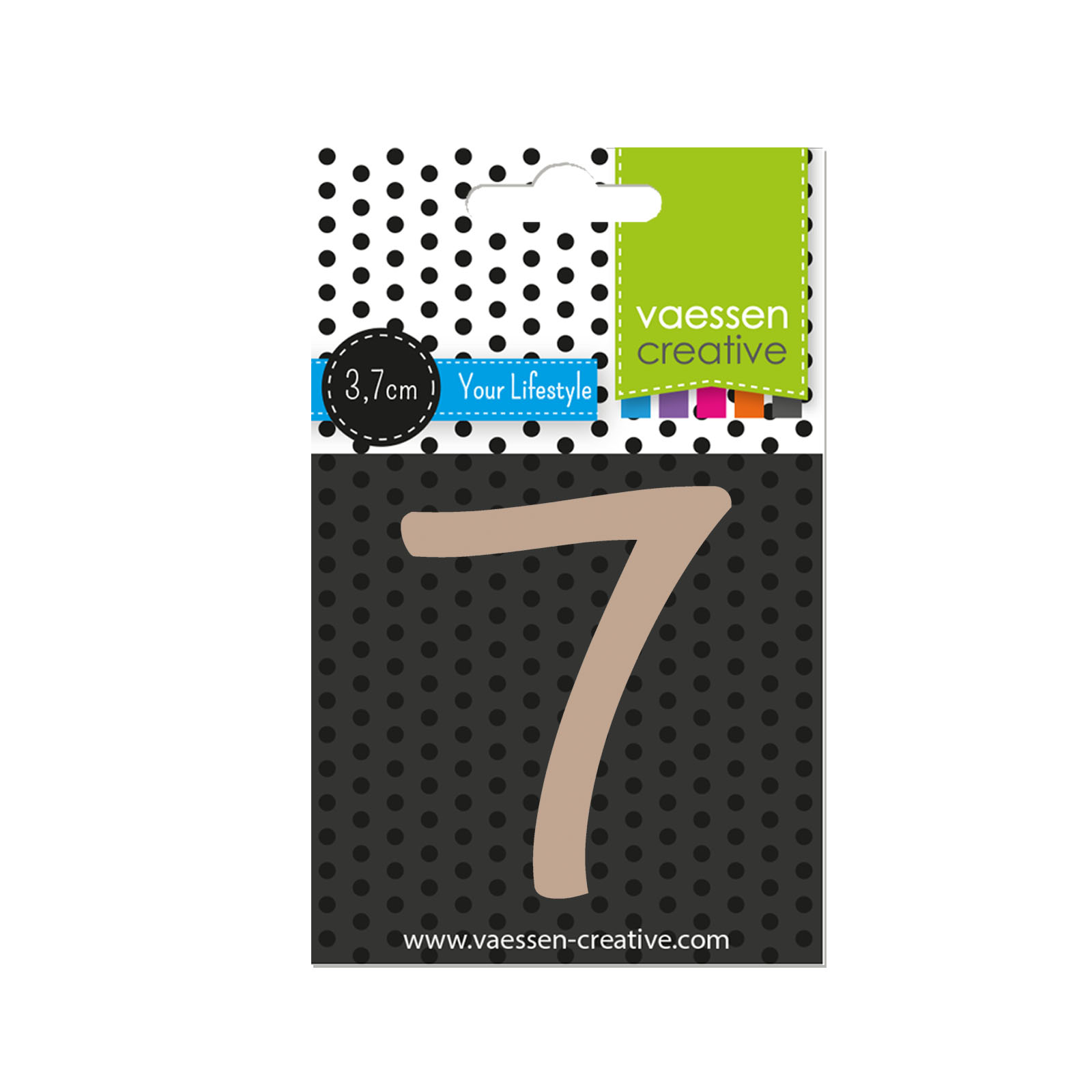 Vaessen Creative • Wooden number "7" 3,7cmx3mm