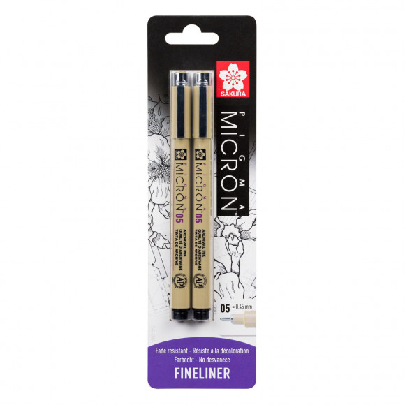 Sakura • Pigma micron 05 Noir 0.45mm 2pièces