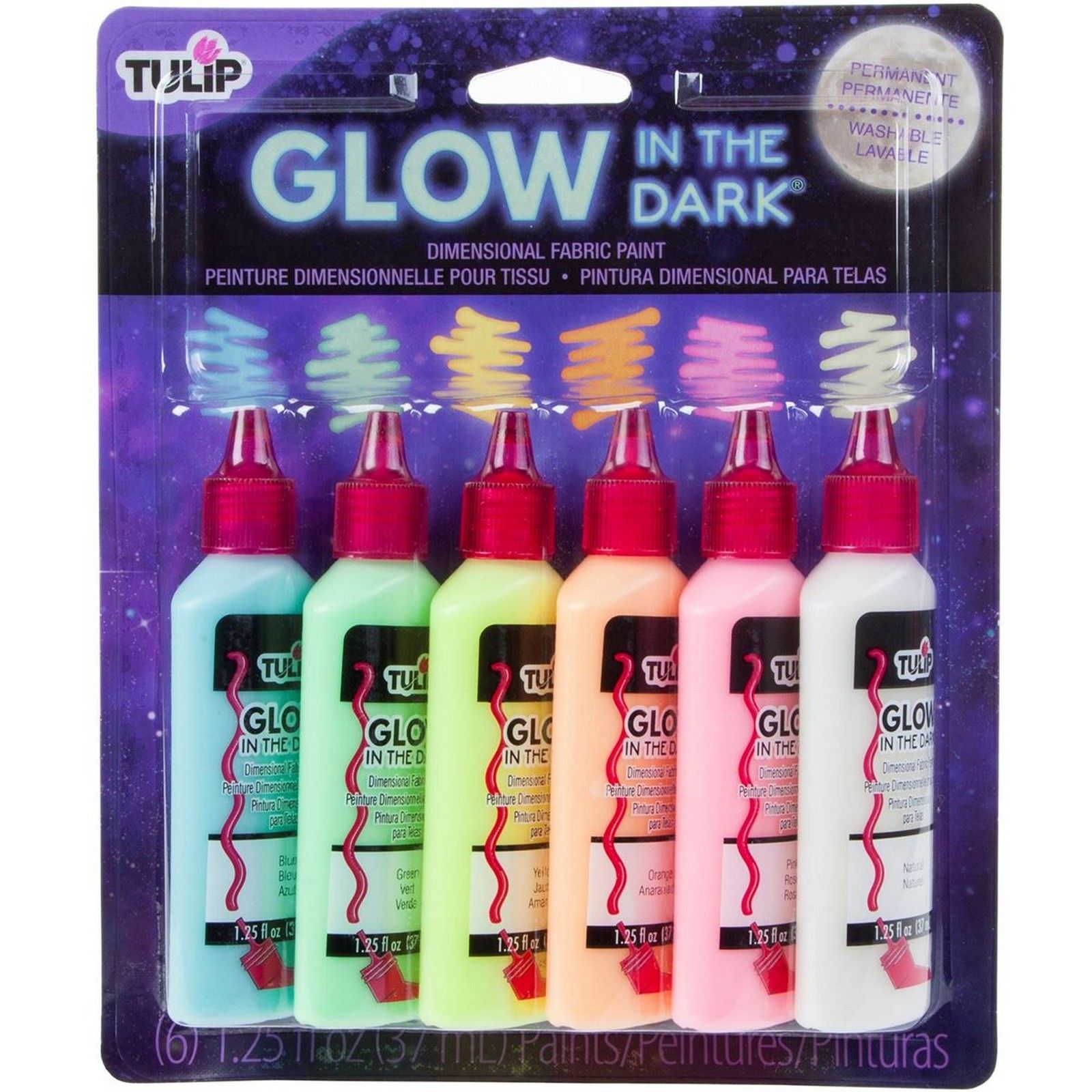 Tulip • Dimensional fabric paint Glow 6pcs