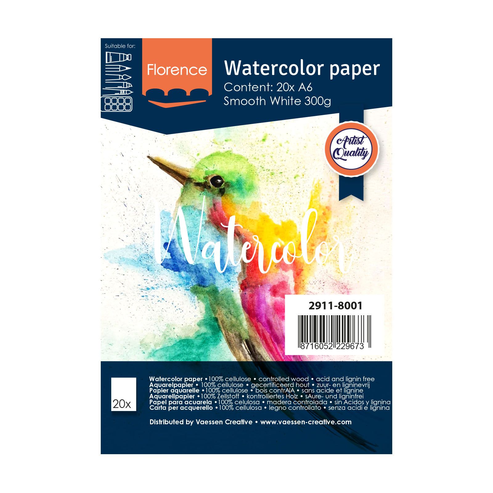 Florence • Watercolour Paper 300g Smooth A6 White 20x