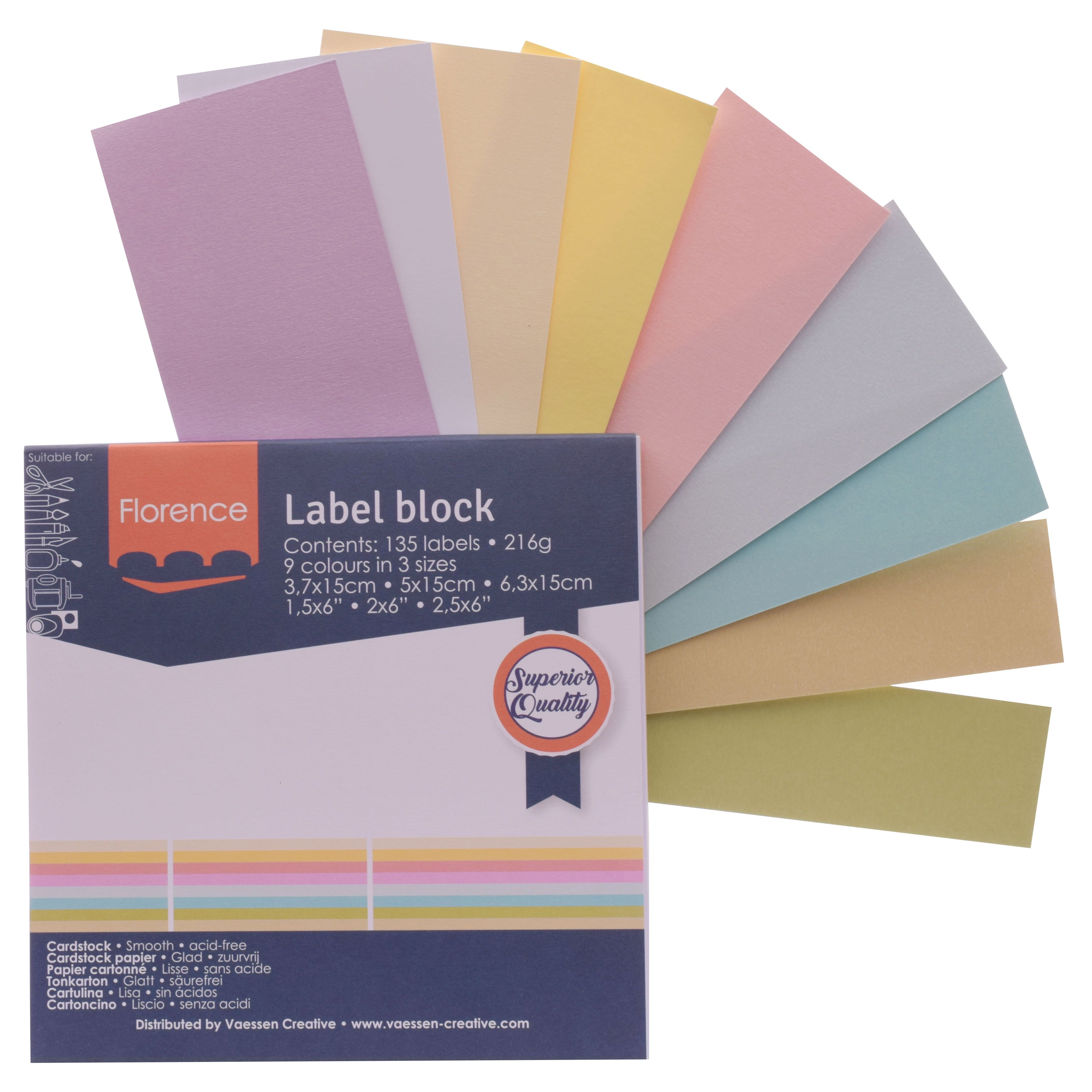 Florence • Label Block 216g Pastels 135x