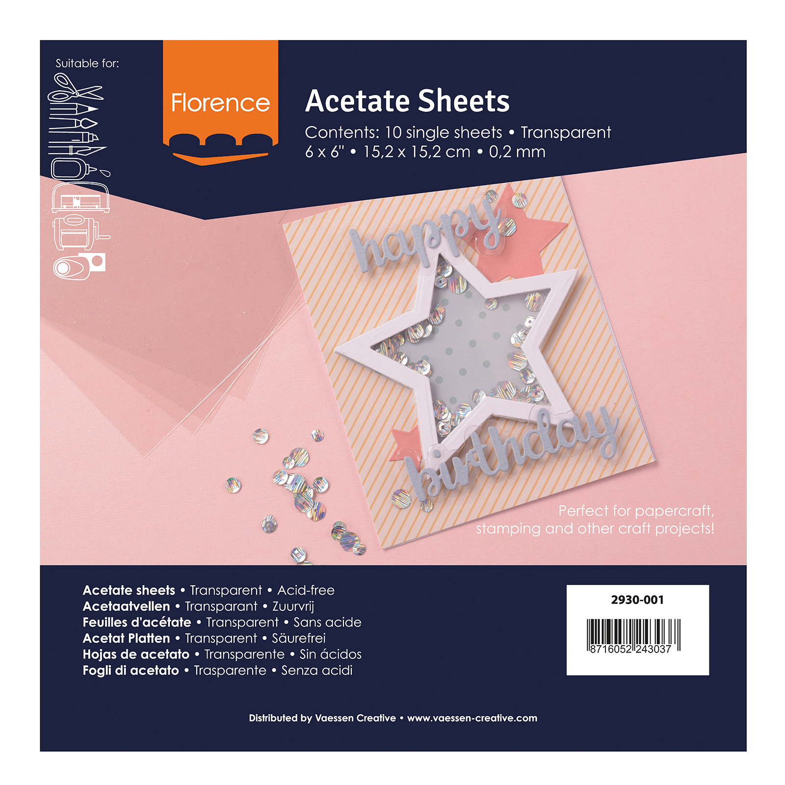 Florence • Acetate Sheets 6x6in 10pcs