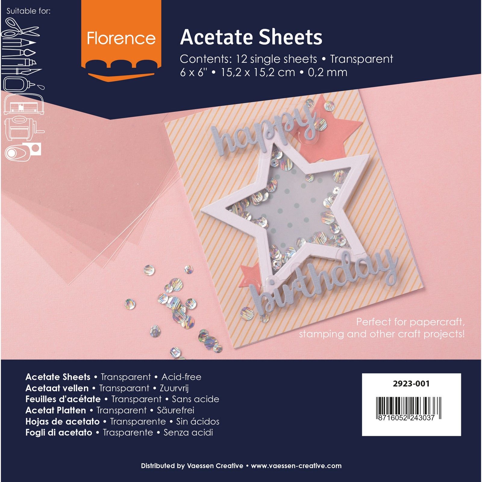 Florence • Acetate Sheets 6x6in 10pcs