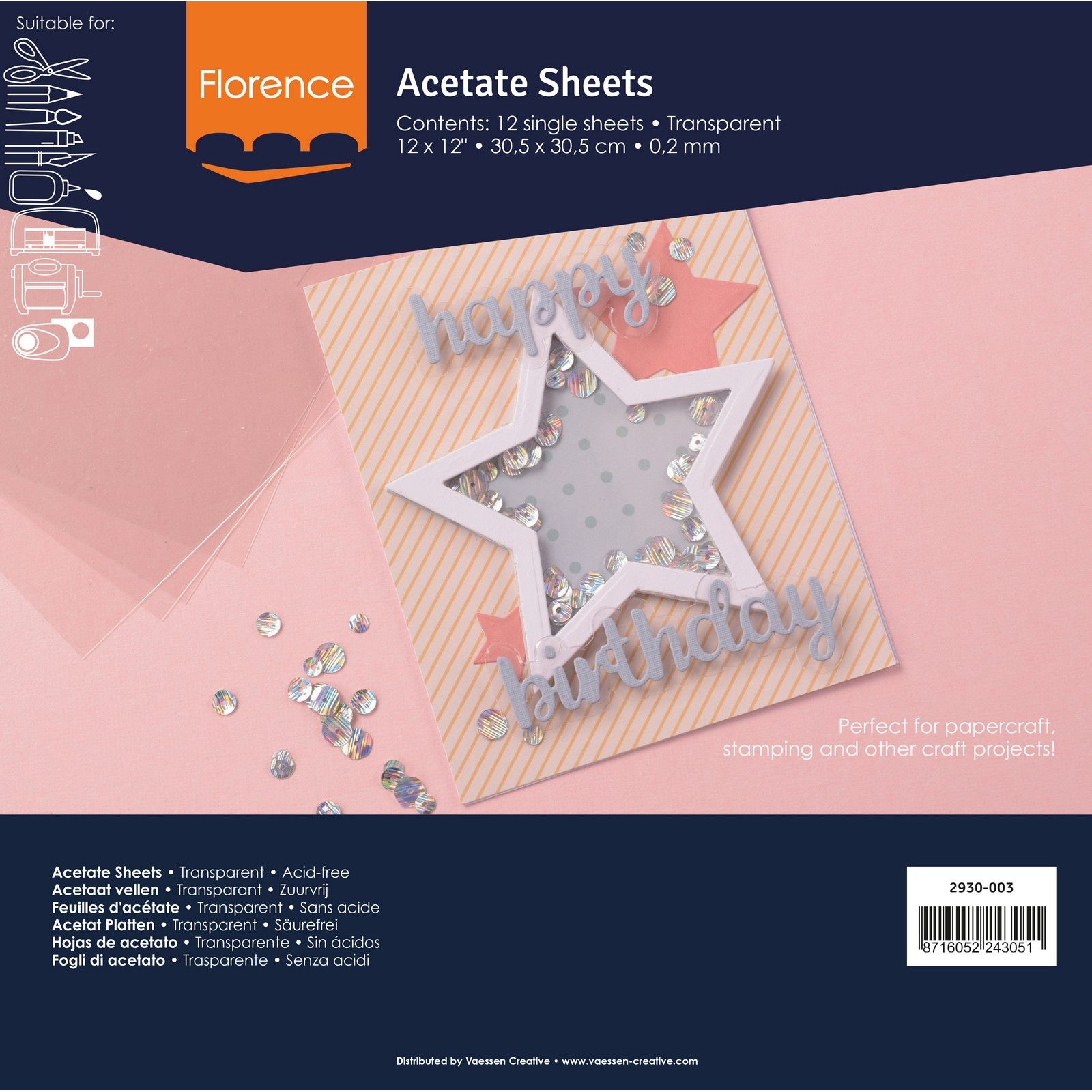Florence • Acetate Sheets 10x10in 10pcs