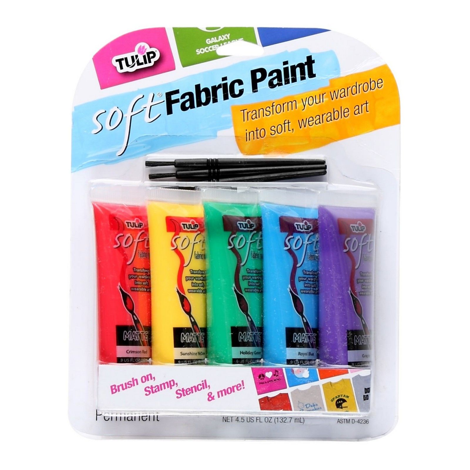 Tulip • Soft fabric paint kit Primary 5pcs  