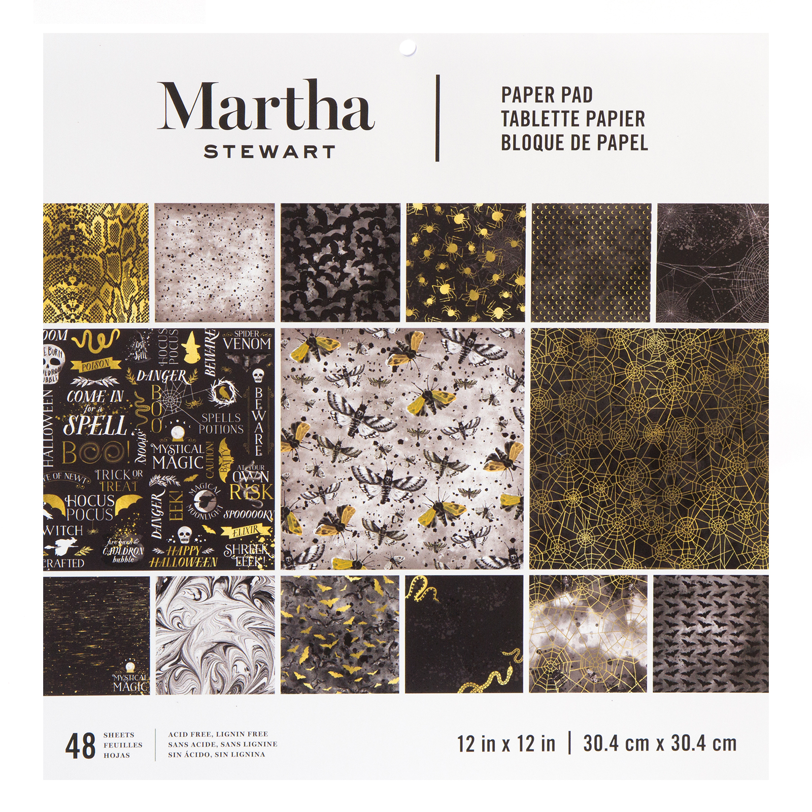 Martha Stewart • Paper pad 30,5x30,5cm 24x2 pieces Black & gold