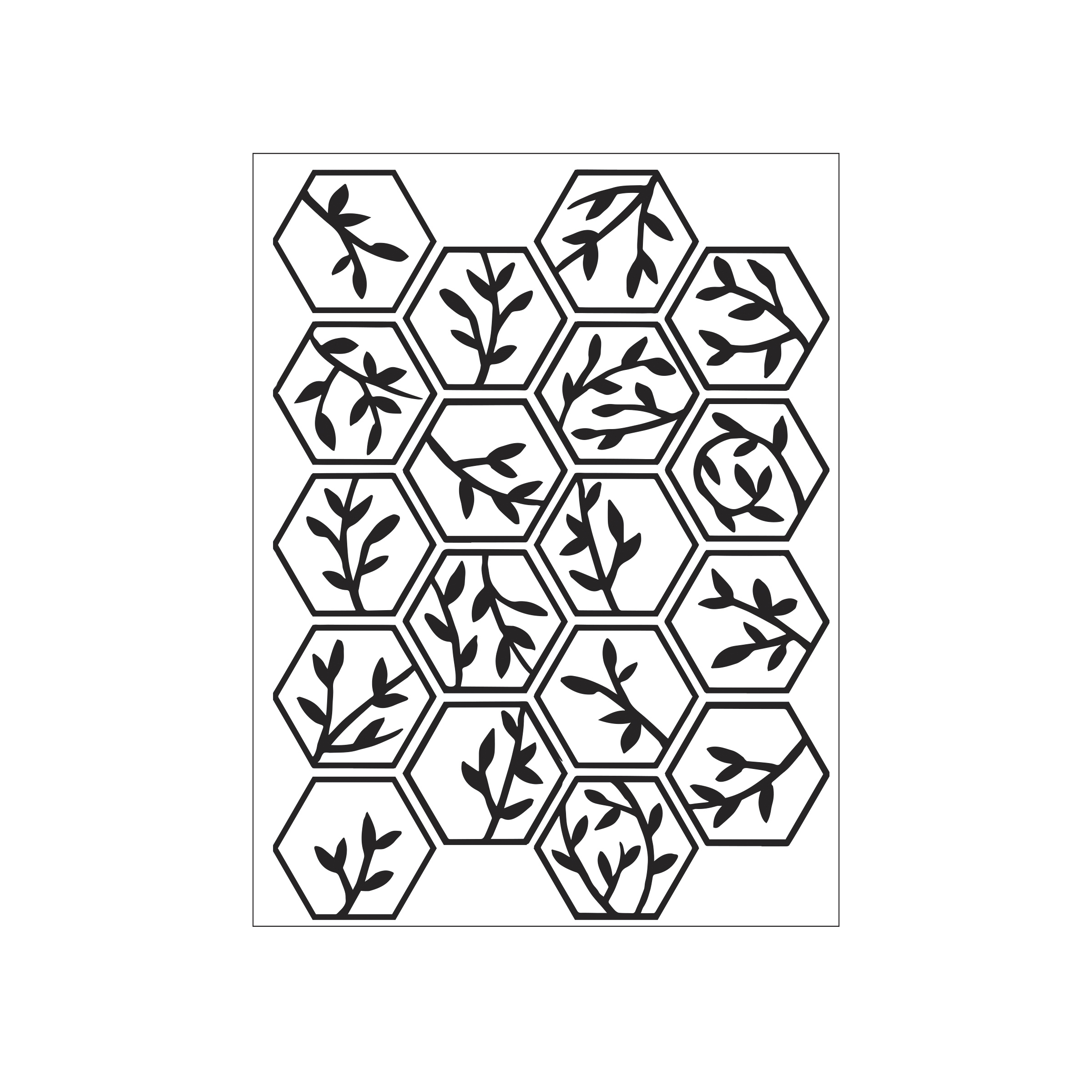 Darice • Embossing folder hexagon leaves and branches