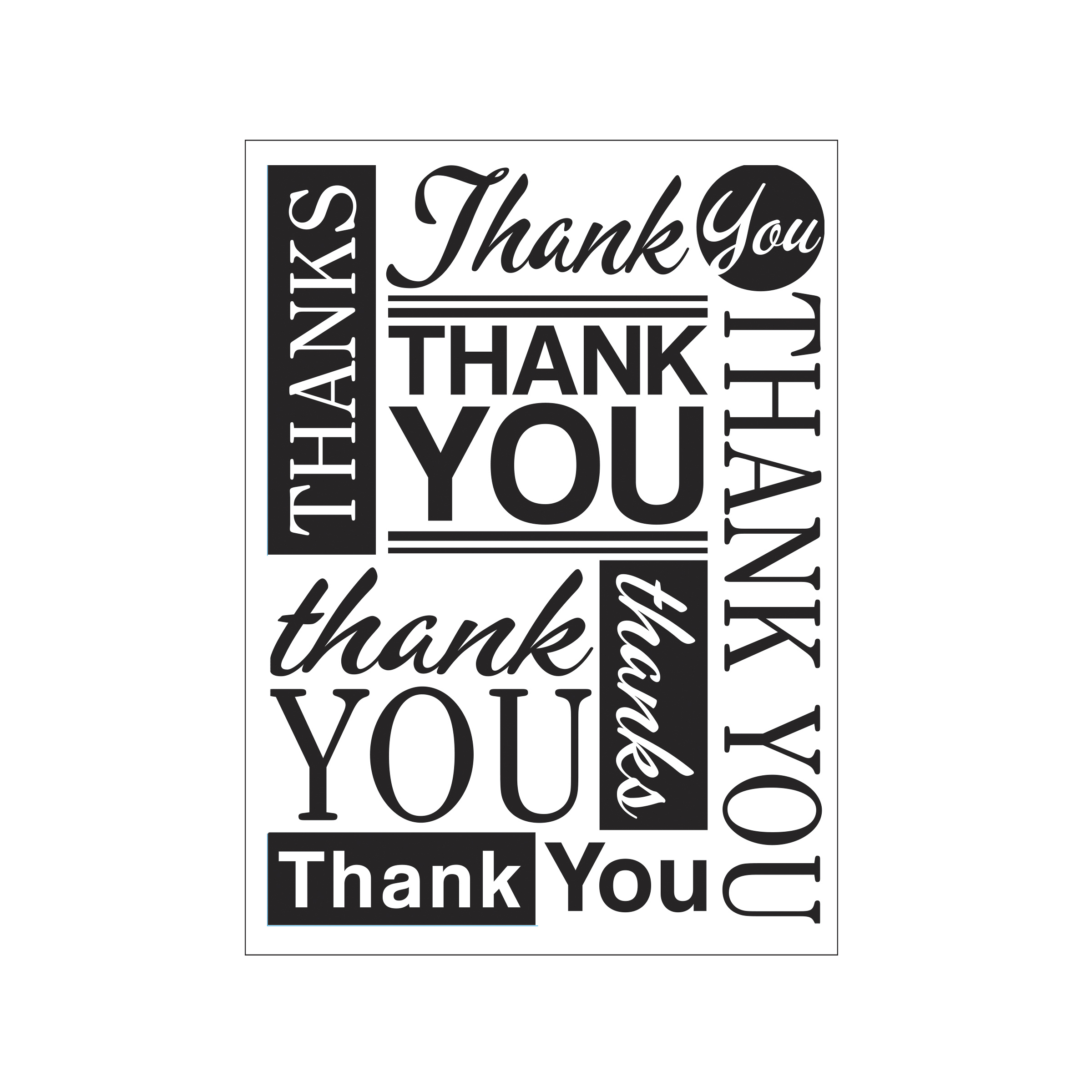 Darice • Embossing folder Scattered thank you fonts