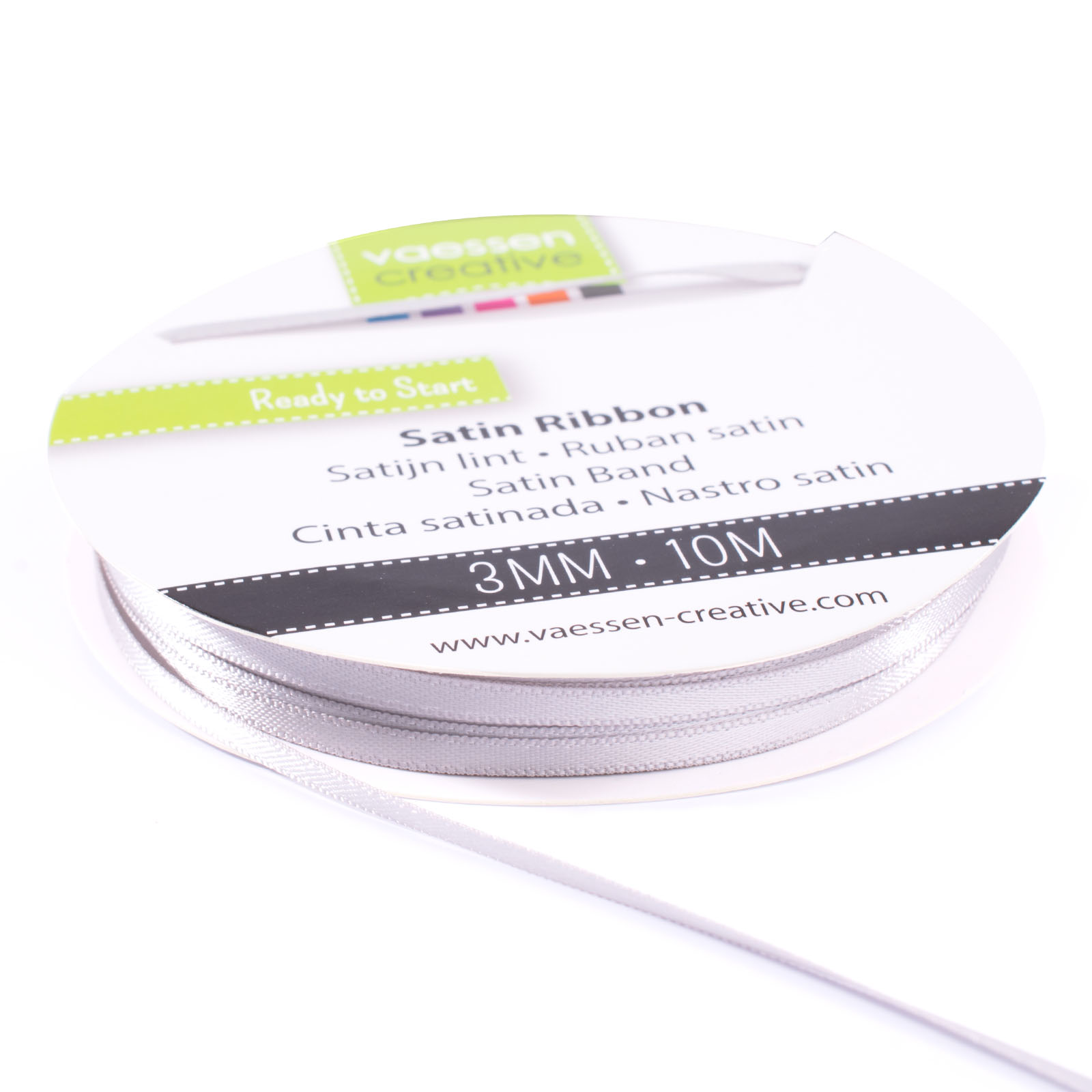 Vaessen Creative • Satin Ribbon 3mmx10m Light Silver