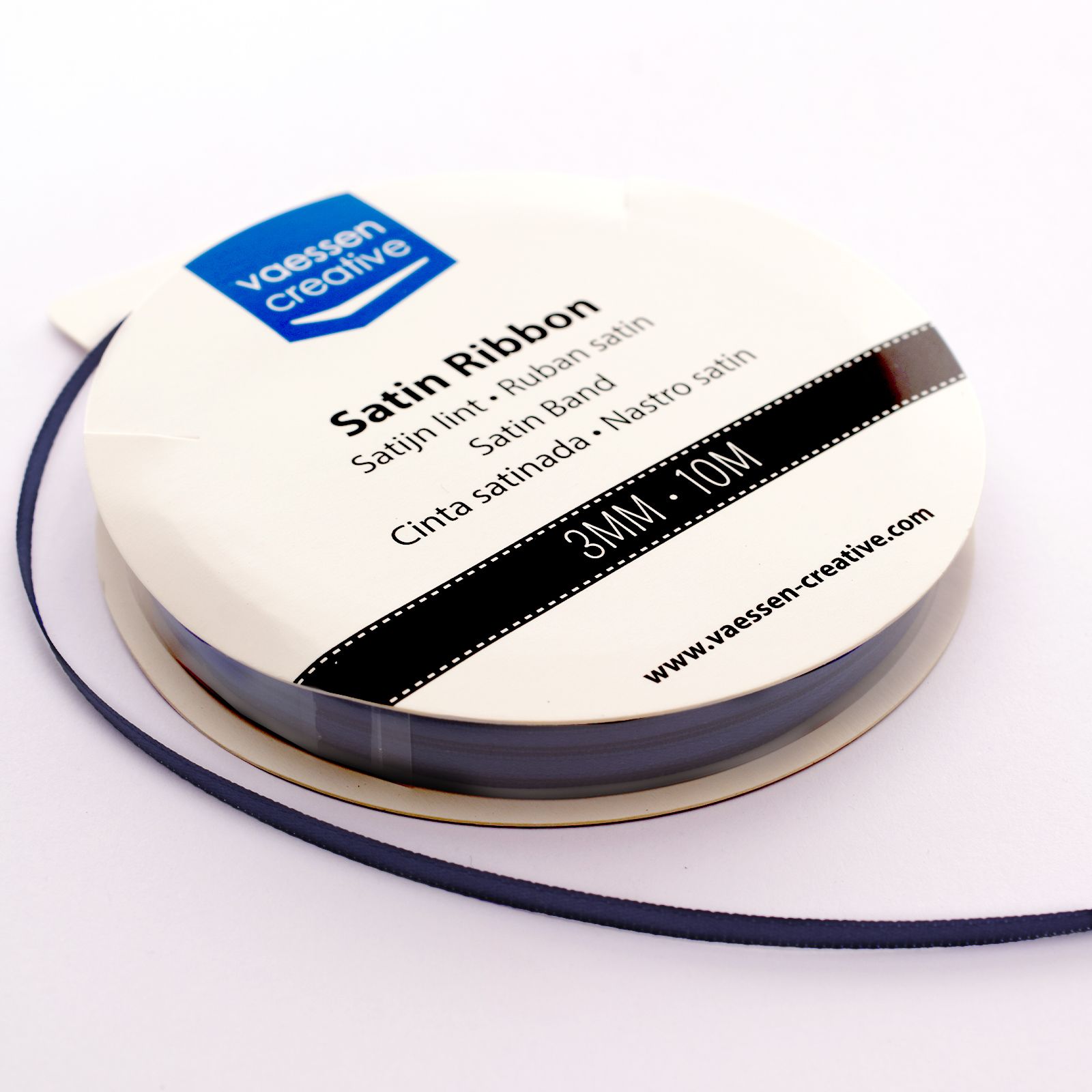 Vaessen Creative • Satin Ribbon 3mmx10m Dark Blue