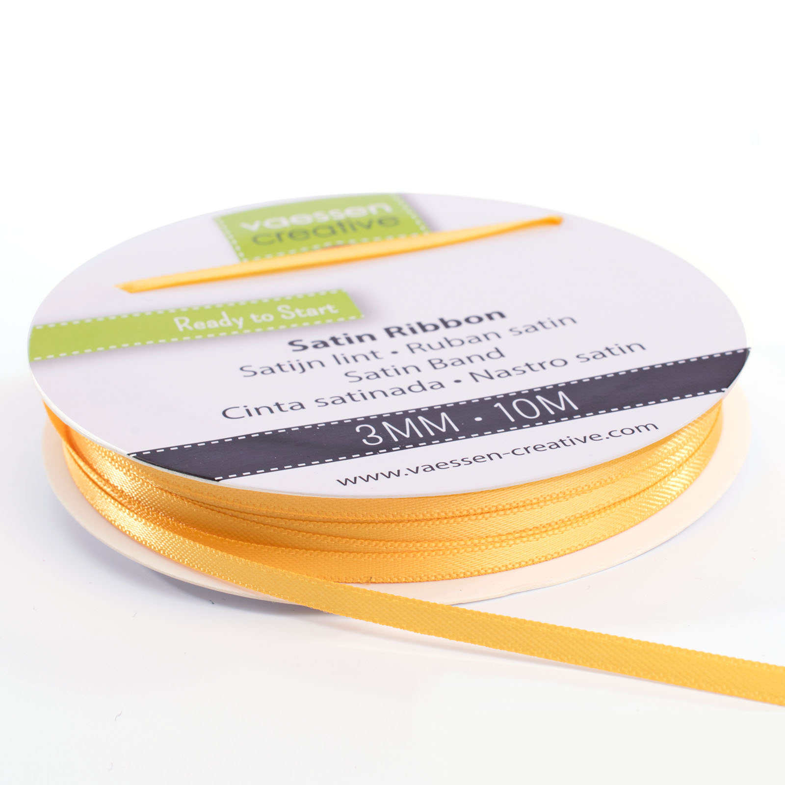 Vaessen Creative • Satin Ribbon 3mmx10m Yellow Gold