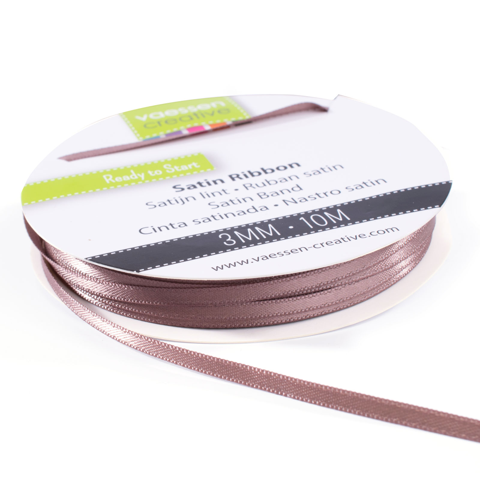 Vaessen Creative • Satin Ribbon 3mmx10m Chocolate
