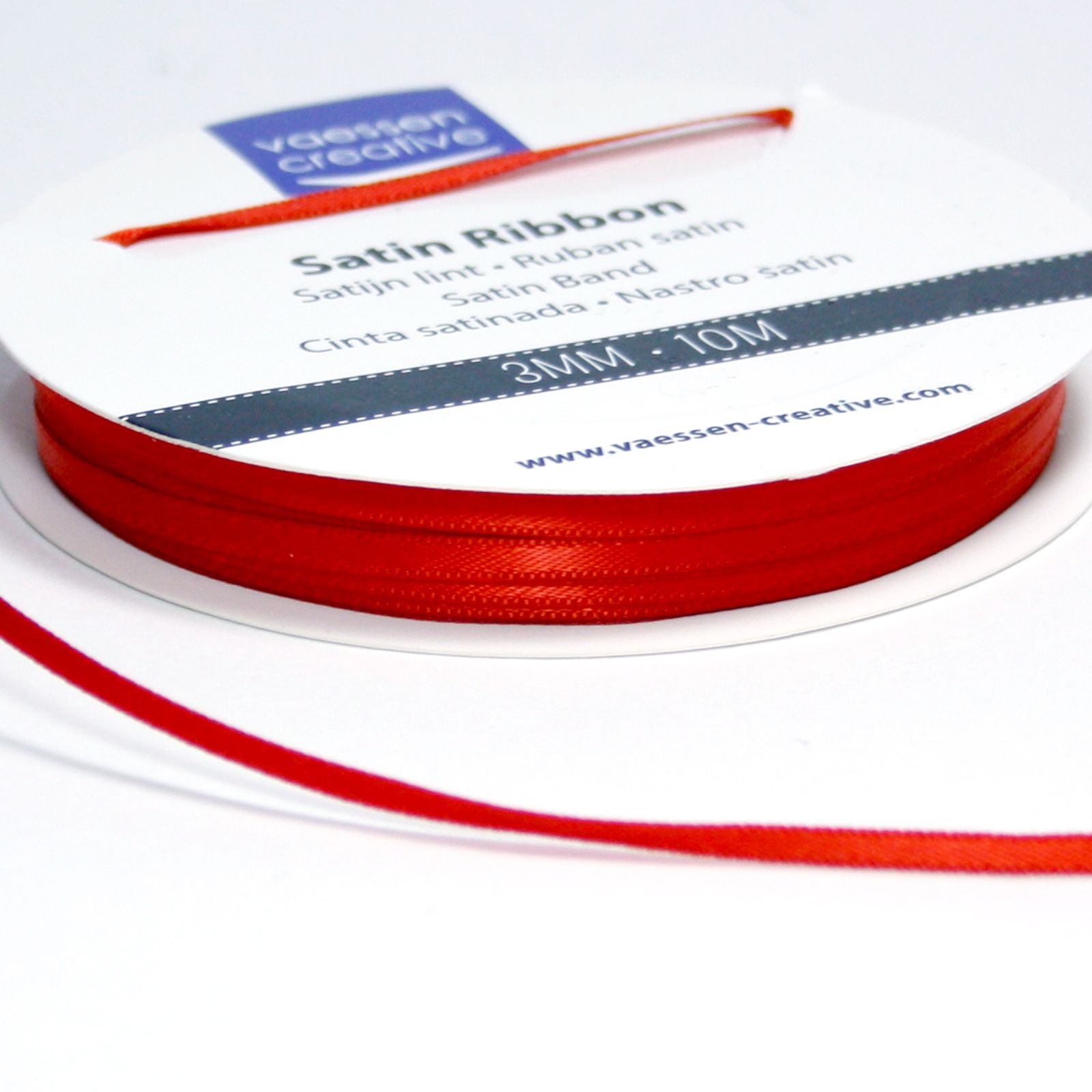 Vaessen Creative • Satin Ribbon 3mmx10m Poppy Red