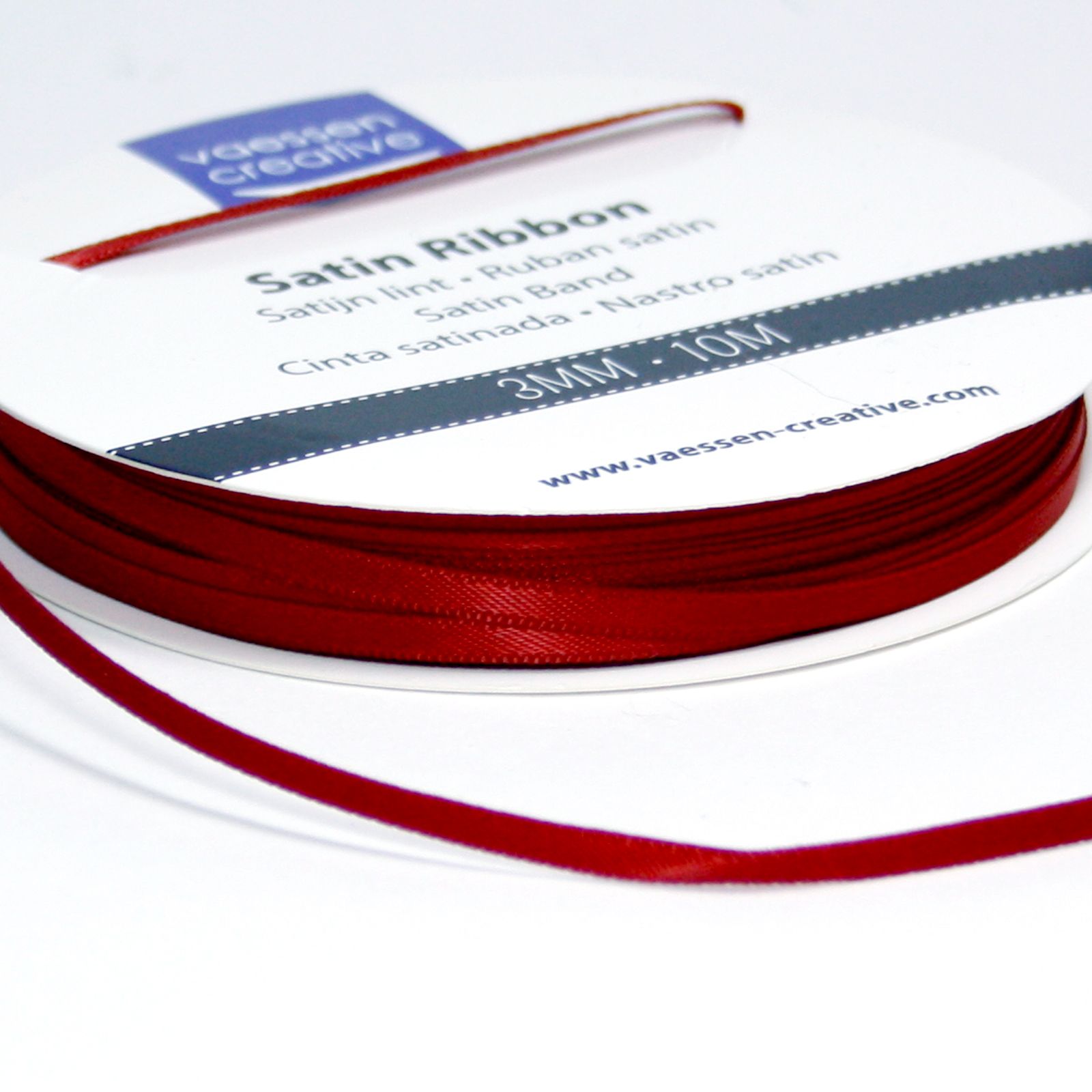 Vaessen Creative • Satin Ribbon 3mmx10m Dark Red