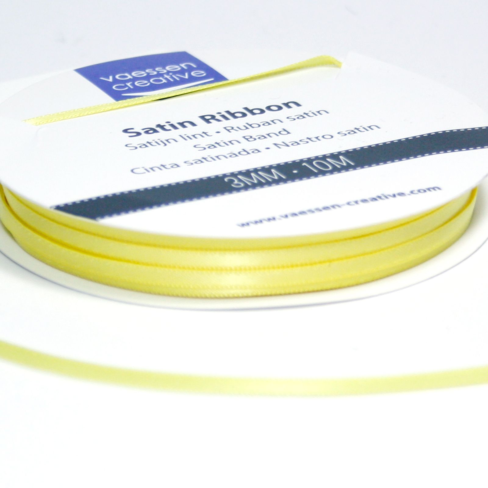 Vaessen Creative • Satin Ribbon 3mmx10m Pastel Yellow