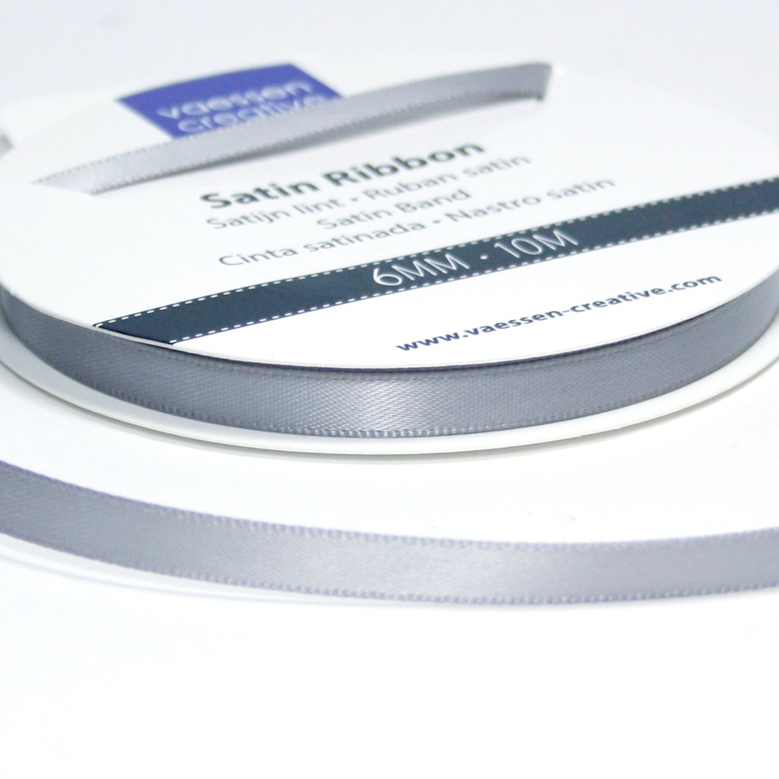 Vaessen Creative • Satin Ribbon 6mmx10m Silver