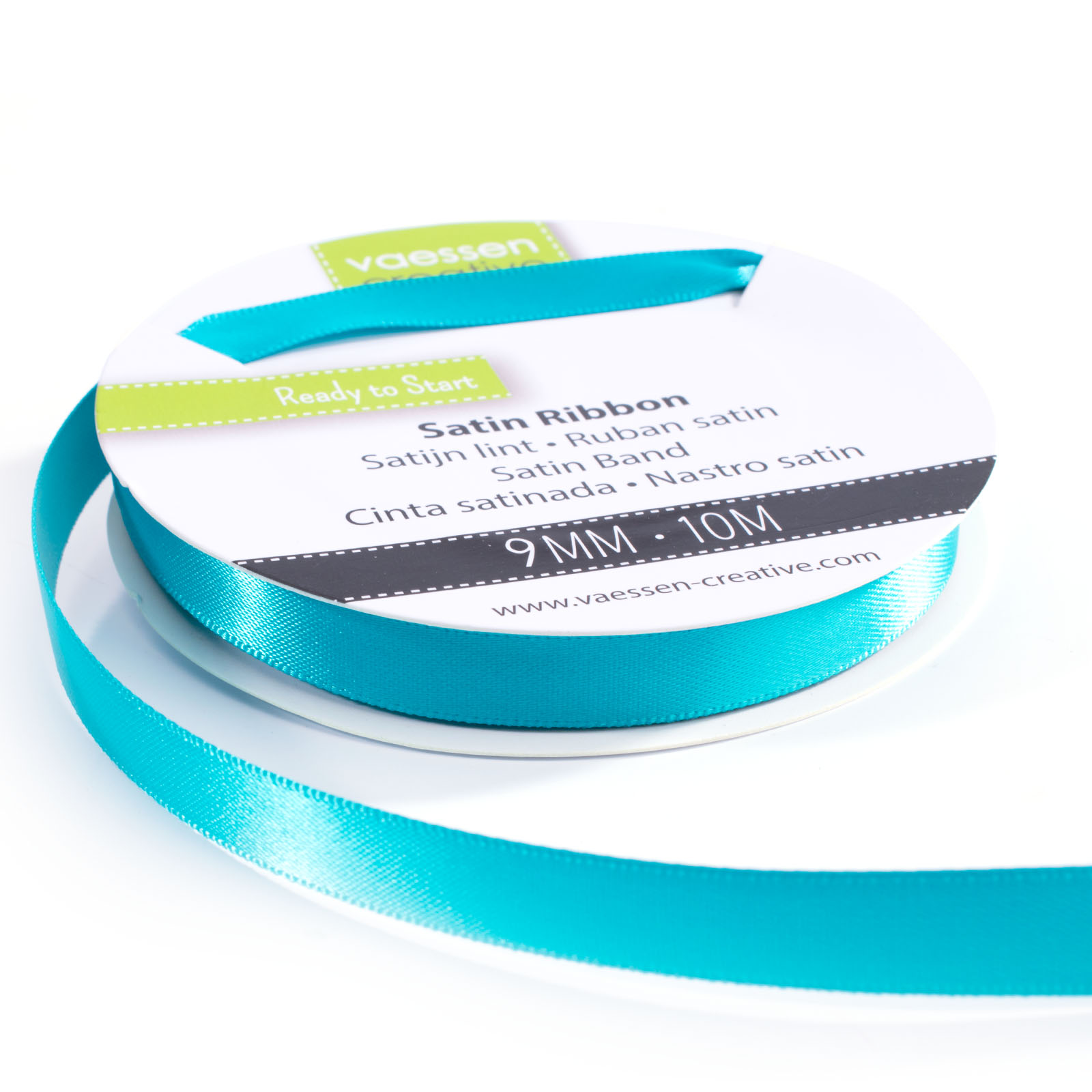 Vaessen Creative • Satinband 9mmx10m Turquoise Blau