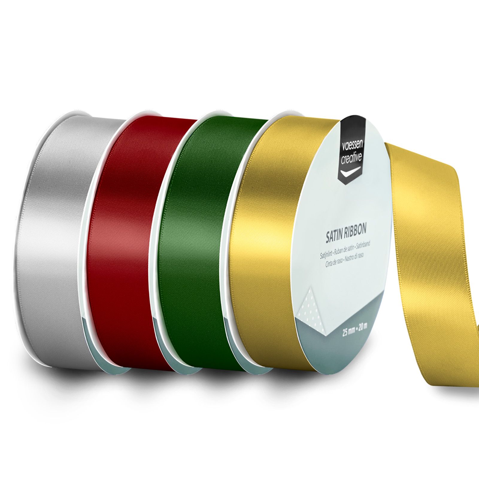 Vaessen Creative • Satinband Weihnachten 10mx25mm 4St.