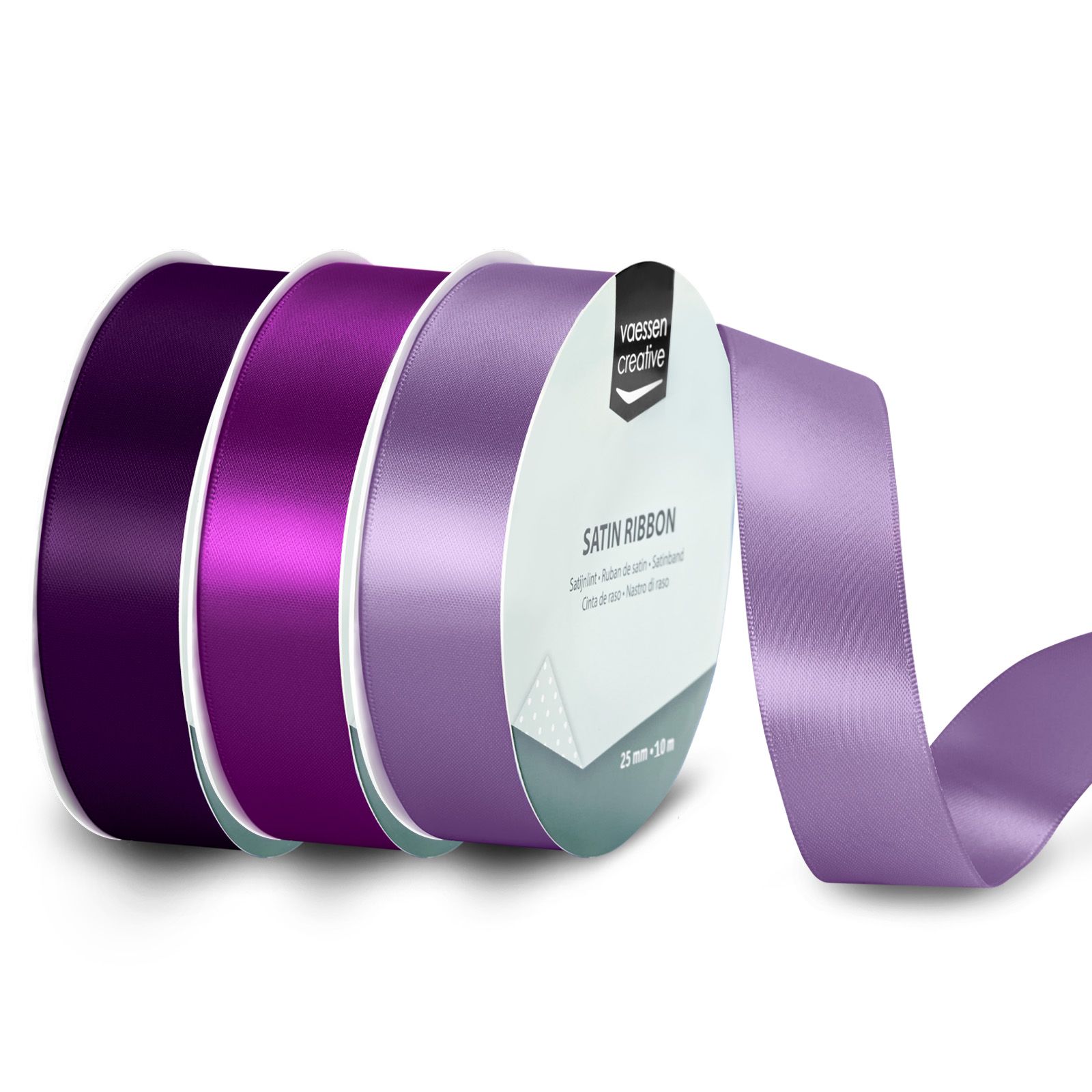 Vaessen Creative • Satinband Violetttöne 10mx25mm 3St.