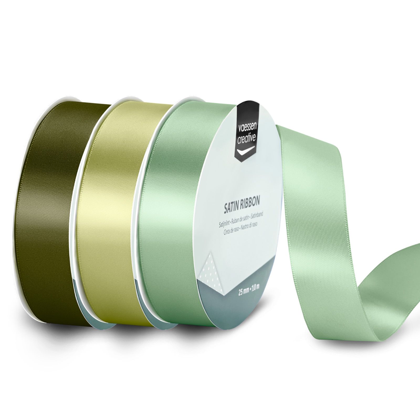 Vaessen Creative • Satinband Grüntöne 10mx25mm 3St.