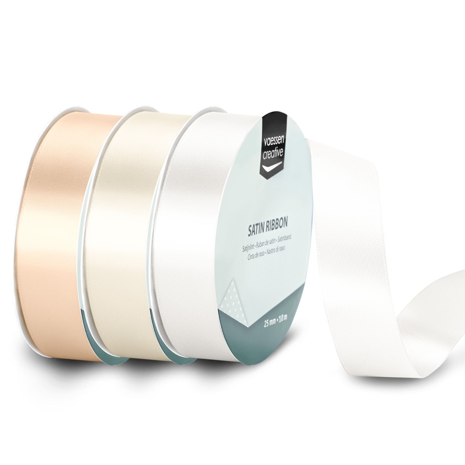 Vaessen Creative • Satinband Hochzeit 10mx25mm 3St.