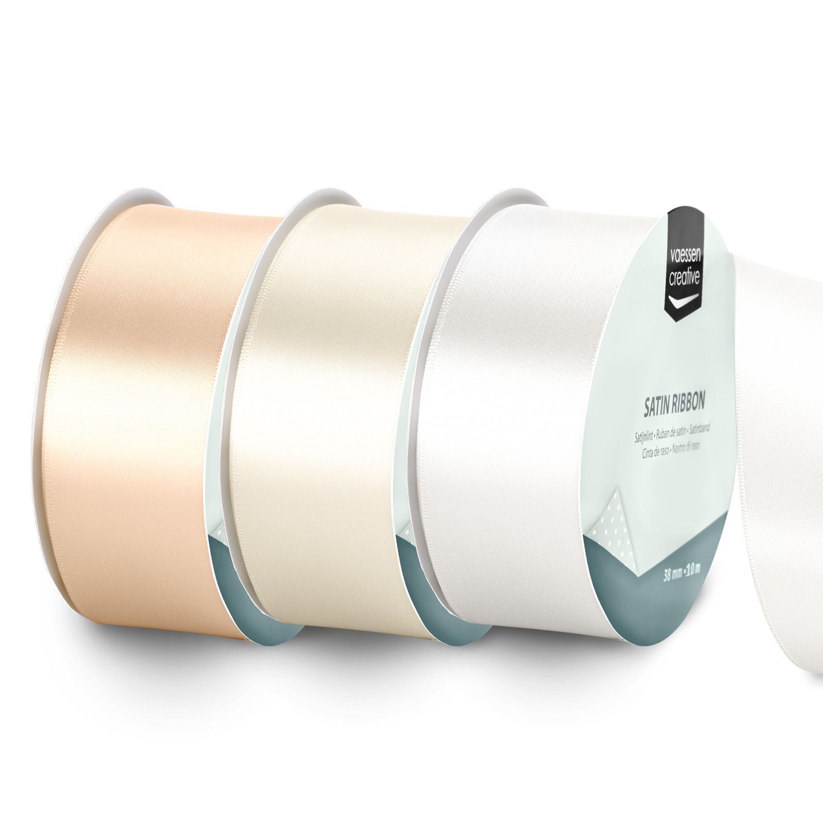 Vaessen Creative • Nastro di Raso 3 Colori 10mx38mm Matrimonio