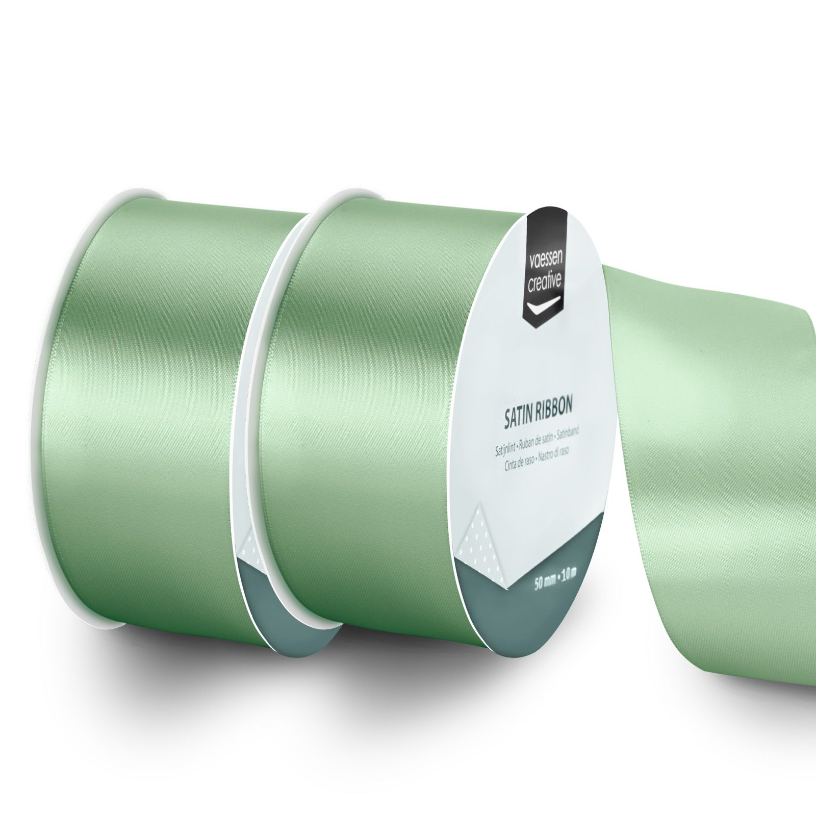 Vaessen Creative • Satijnlint Saliegroen 10mx50mm 2st.