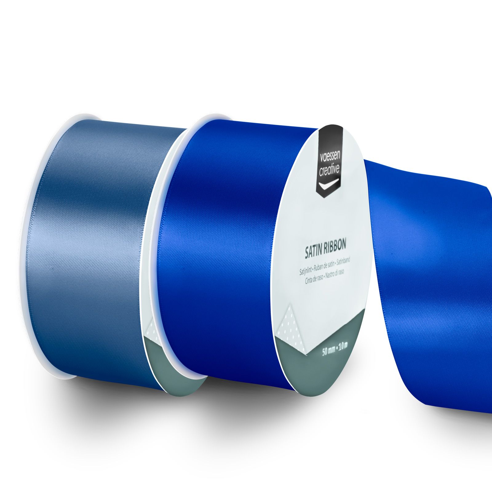 Vaessen Creative • Satijnlint Blauwtinten 10mx50mm 2st.
